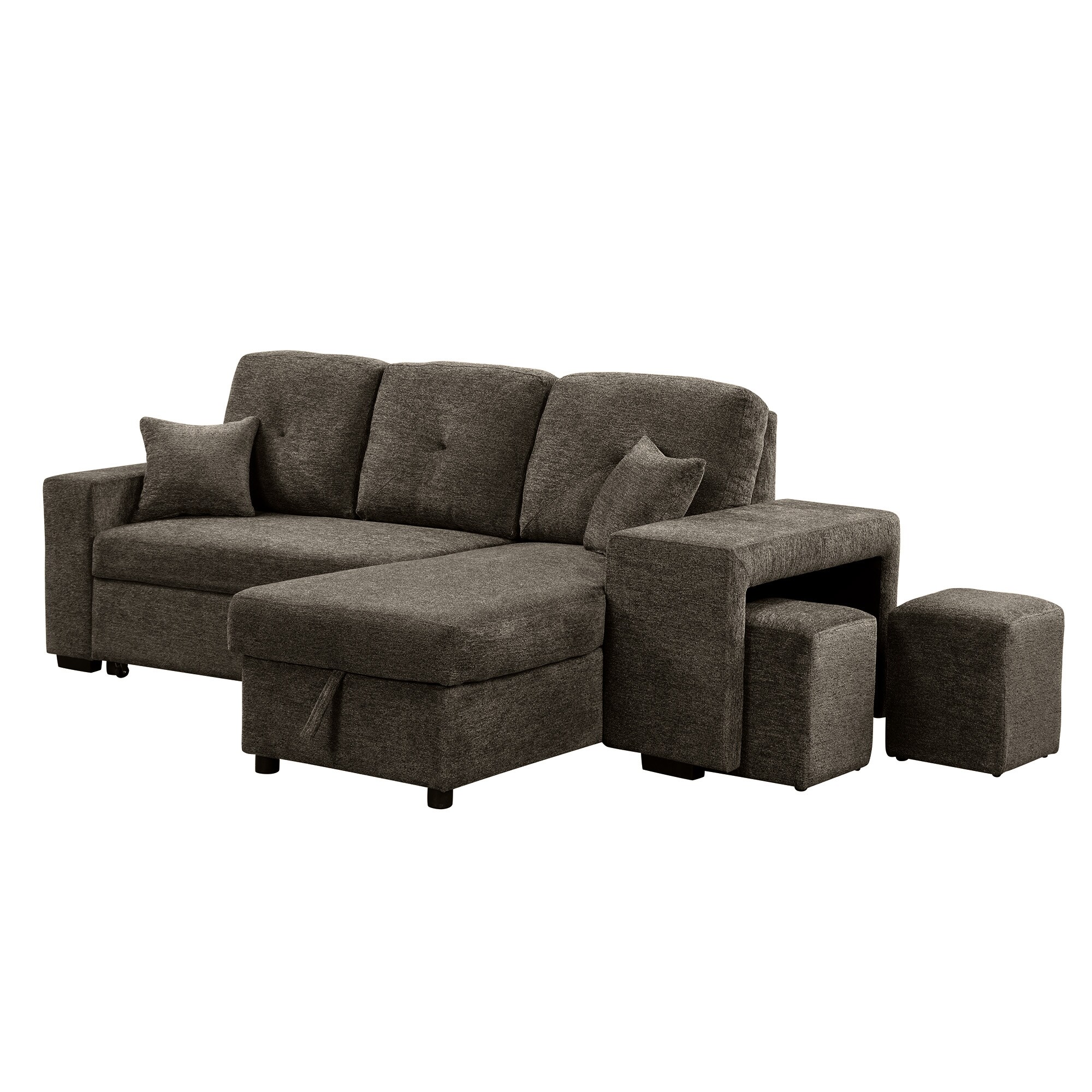 Bybafun YA3700289 95-in Modern Knox Charcoal 3 -seater Sleeper