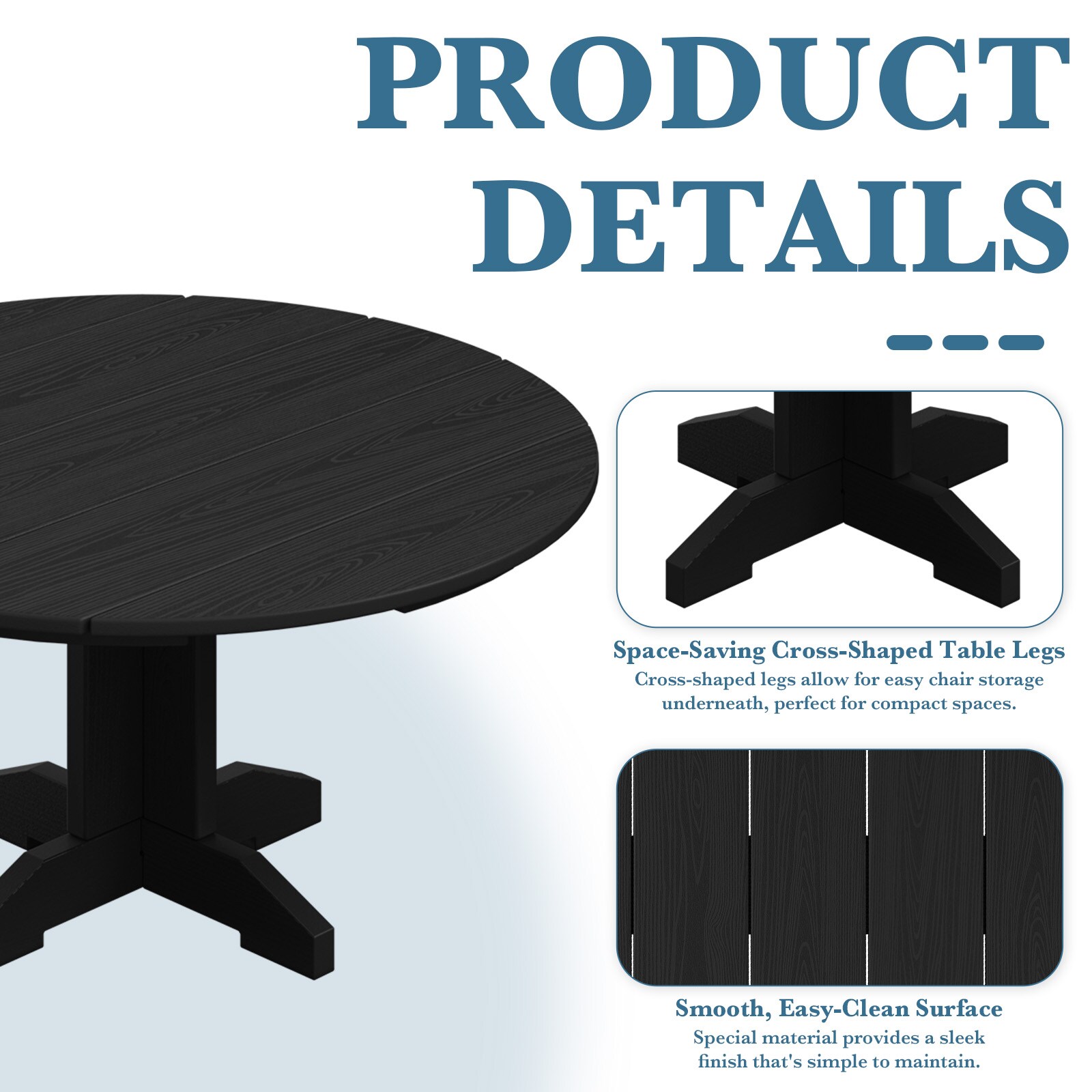 VOUA TPHJ-BK Patio-Tables - View #5