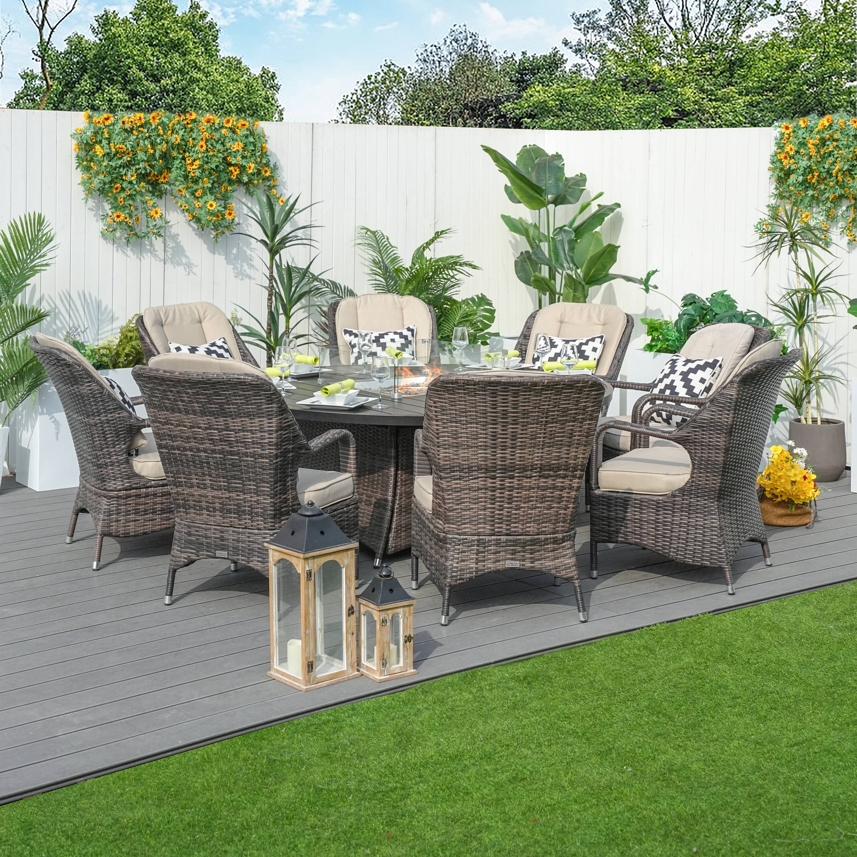 Direct Wicker DWG-1108A-BR Patio-Dining-Sets - View #2
