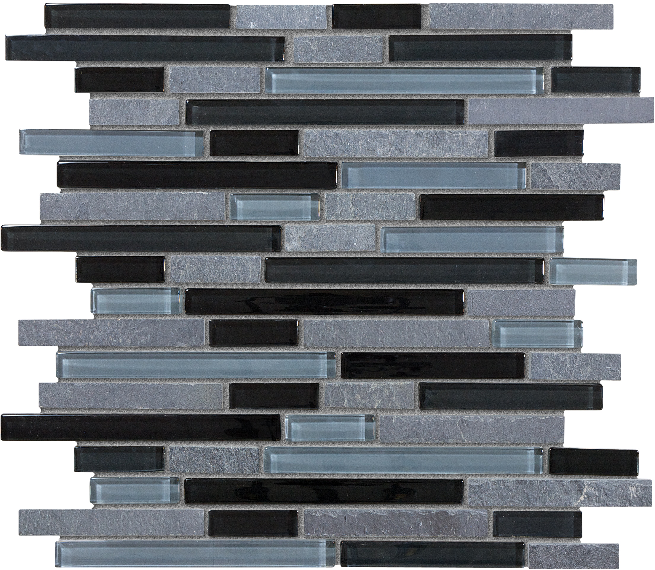 Anatolia Black 12-in x 12-in Glossy Glass Linear Subway Wall Tile (10 ...