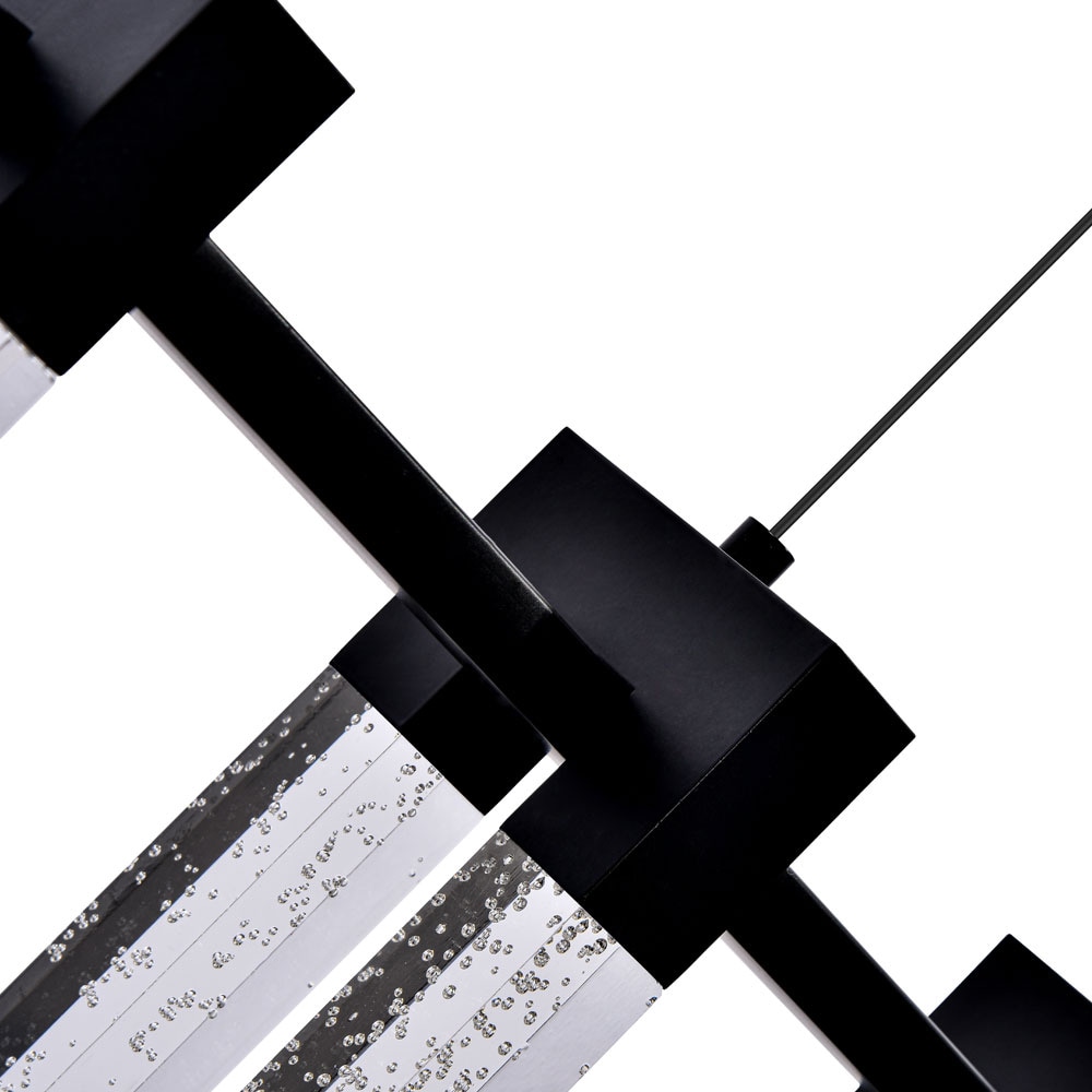 Sorrento Black Crystal Bubble Effect 40-inch LED Linear Chandelier