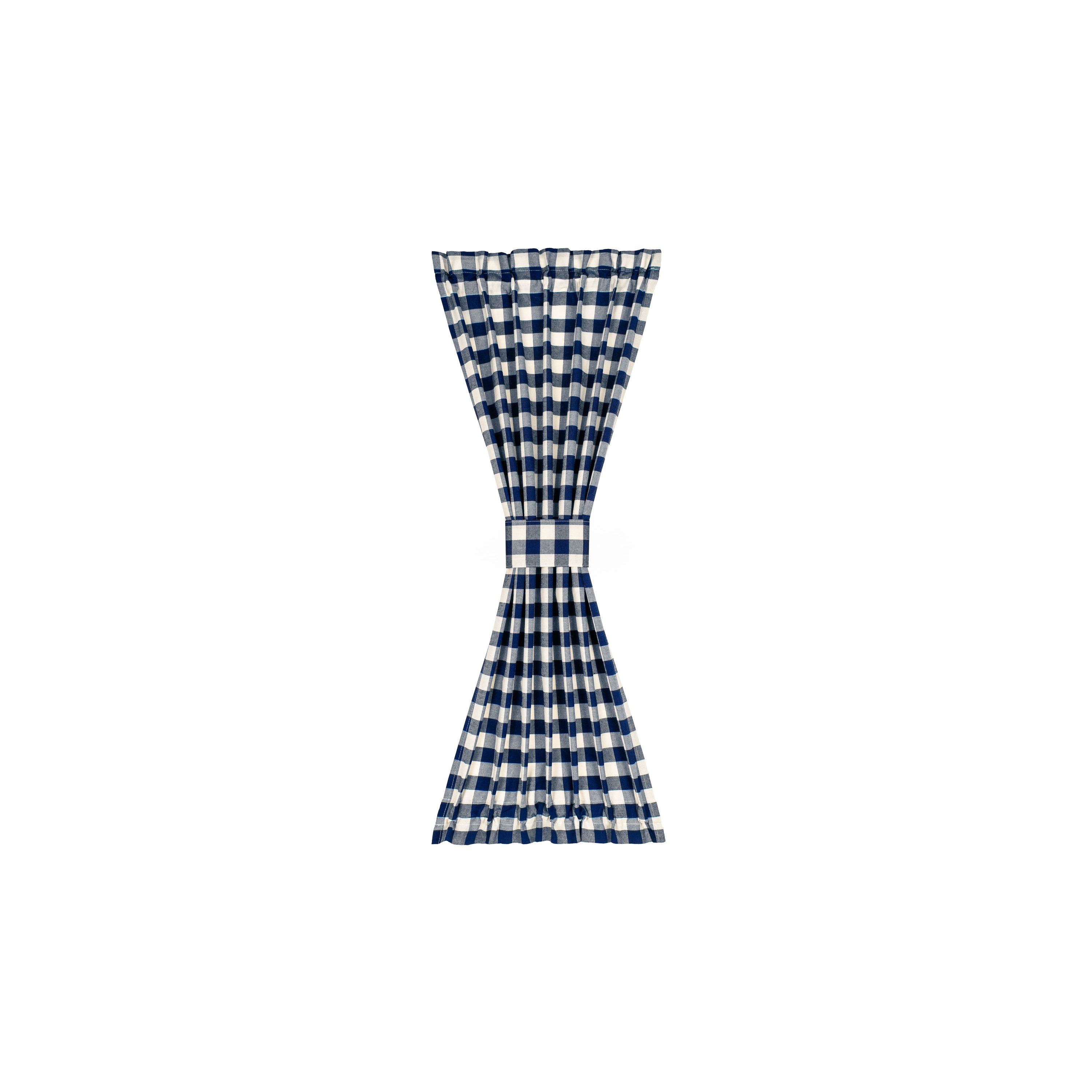 Achim BC25X40NY6 40-Inches Navy Plaid Light filtering Rod pocket Curtain panel pair