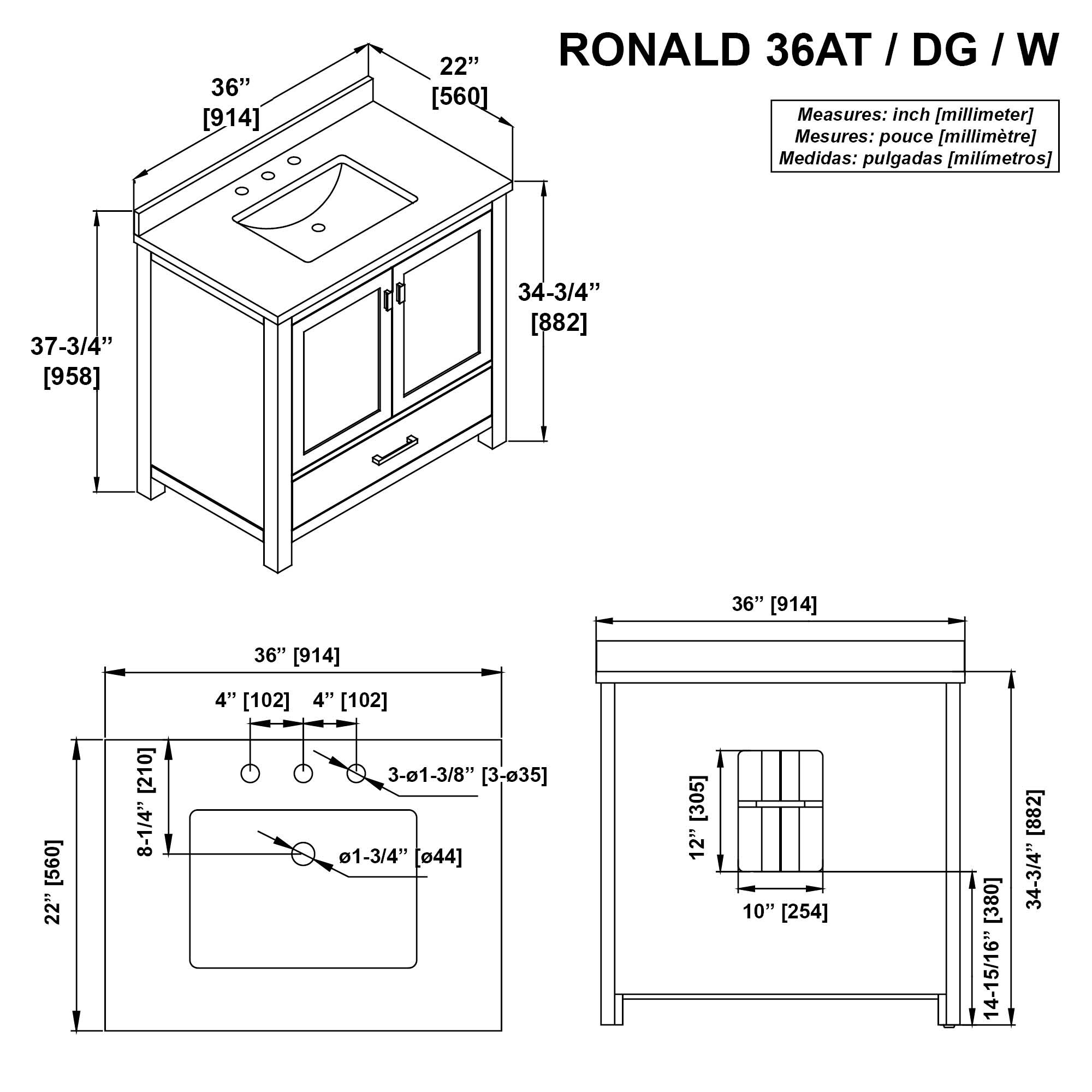 allen + roth Ronald 36-in Dove Gray Undermount Single Sink Bathroom ...