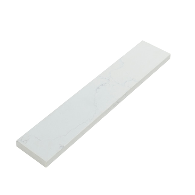 Bestview 4-in H x 21.25-in L Carrara White Quartz Bathroom Side Splash Bestview 4-in H x 21.25-in L Carrara White Quartz Bathroom Side Splash