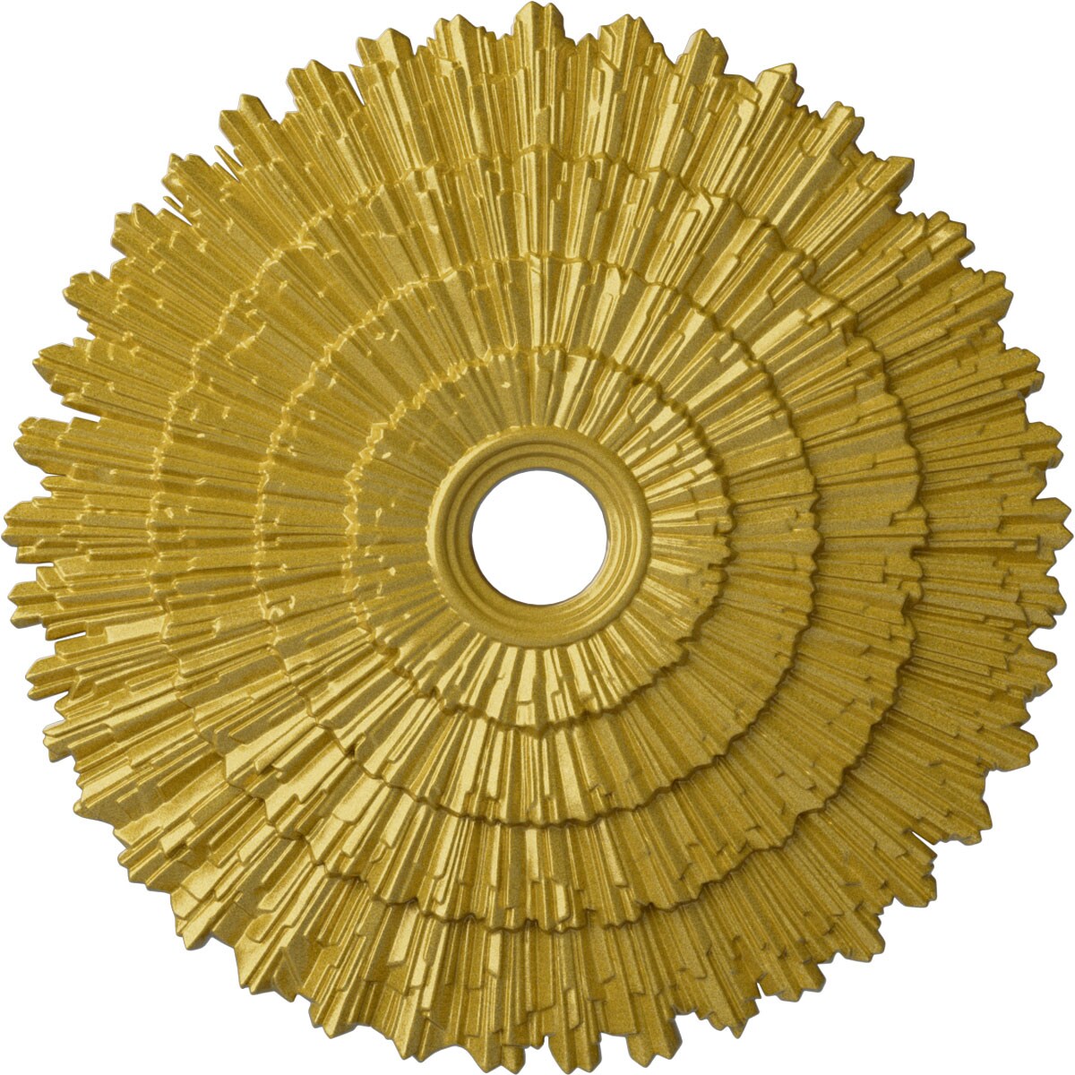 Ekena Millwork CM24ENRGS Eryn 24.75-in W x 24.75-in L Painted Rich Gold Polyurethane Whole Ceiling Medallion