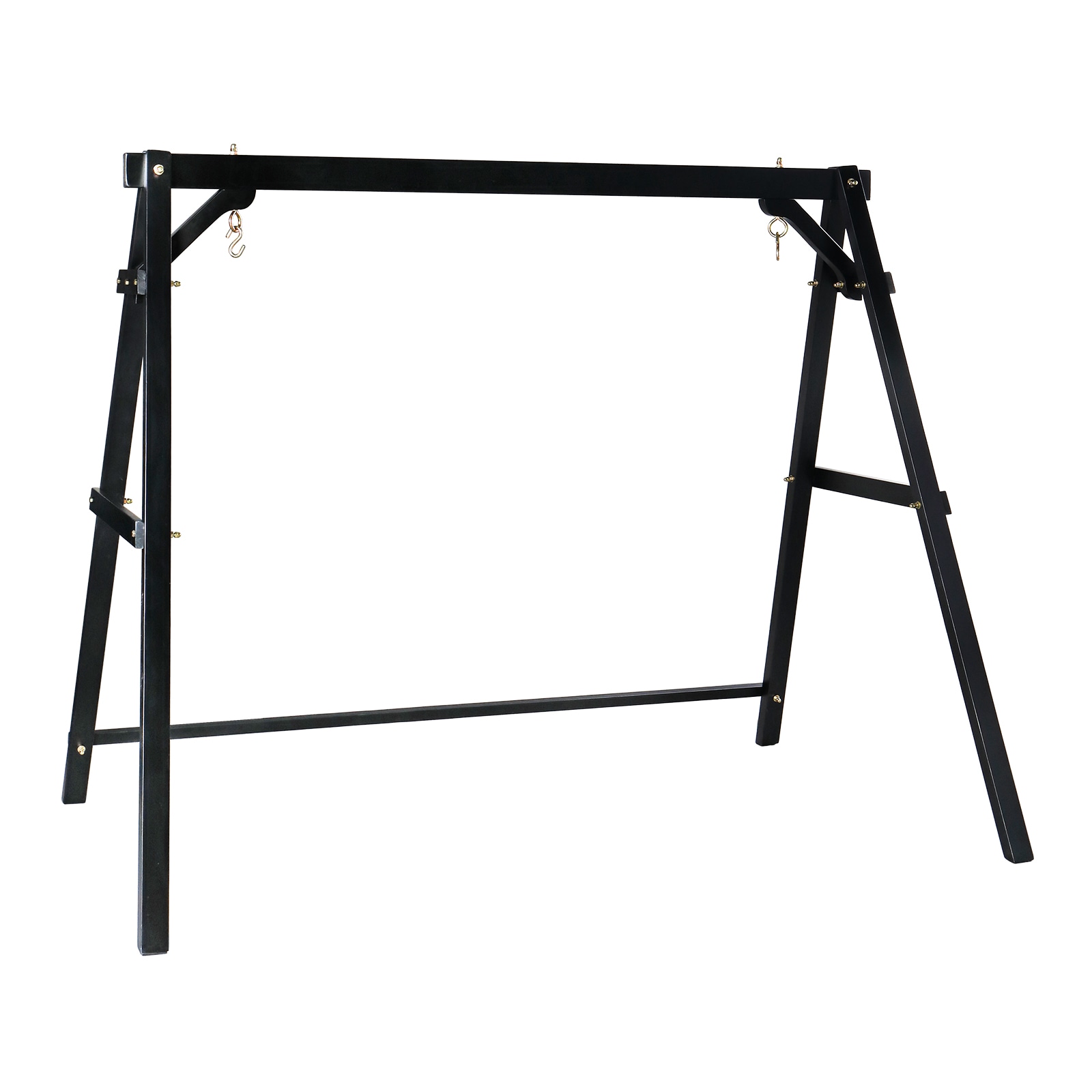 Winado LO1G57000586 Swing 2 -person Black Wood Outdoor Swing