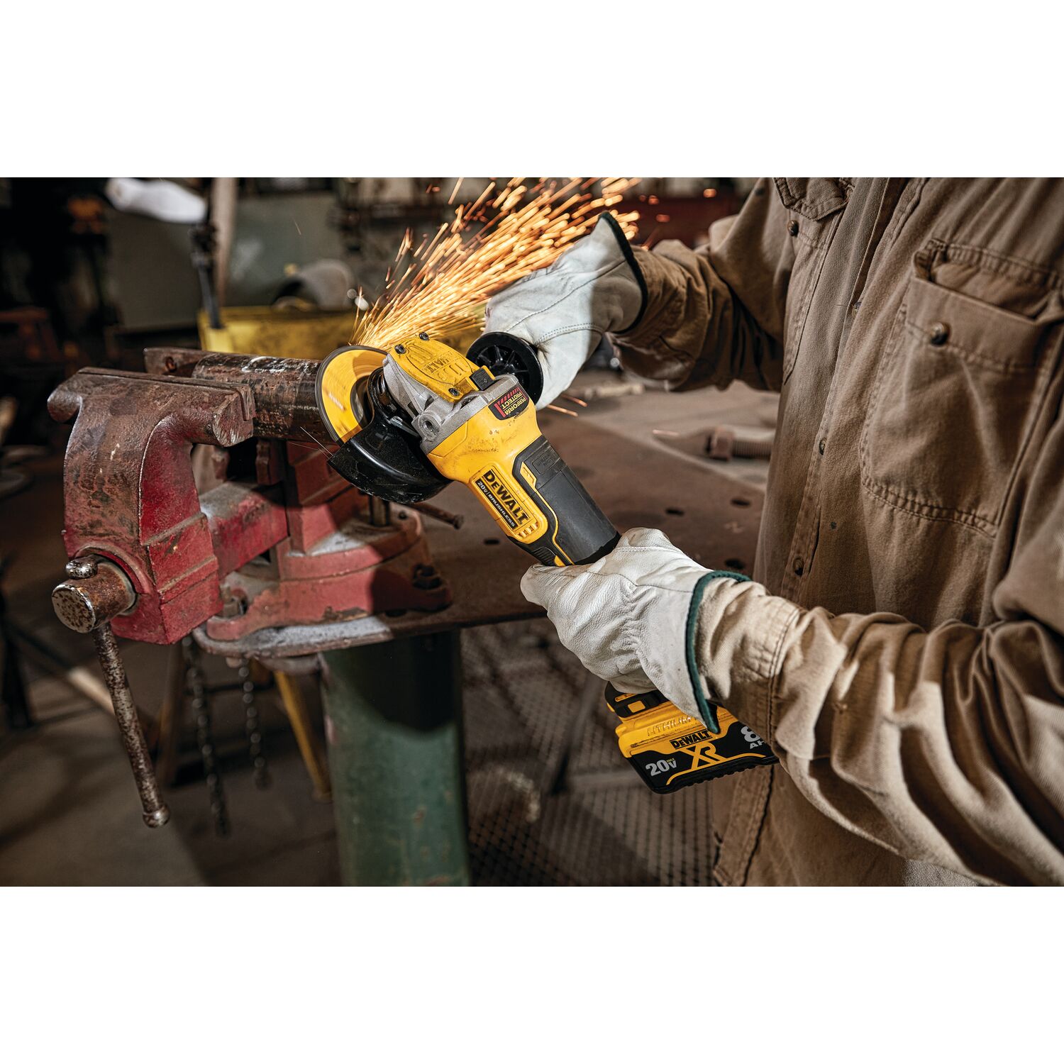 DEWALT 5-in 20-volt Max Paddle Switch Brushless Cordless Angle Grinder  (Charger Included and 1-Battery) in the Angle Grinders department at 