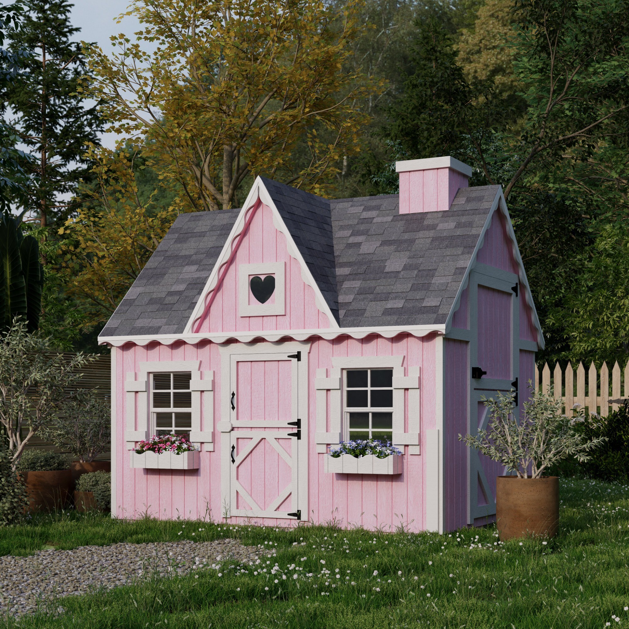 Little Cottage Co 6X8 VP-PNK-FK playhouses - View #2