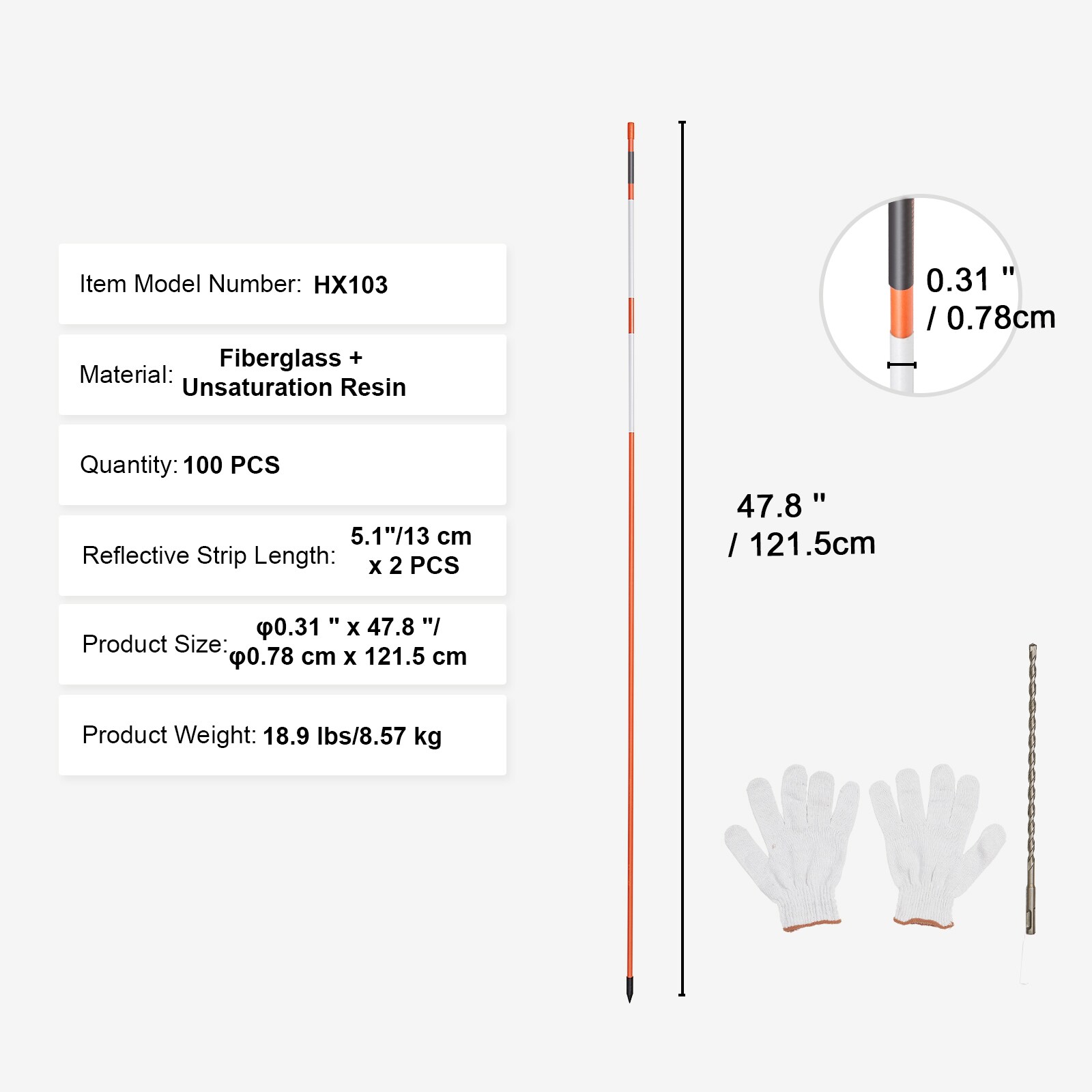VEVOR SCCDBG48YCCS02087V0 Driveway-Reflectors - View #7