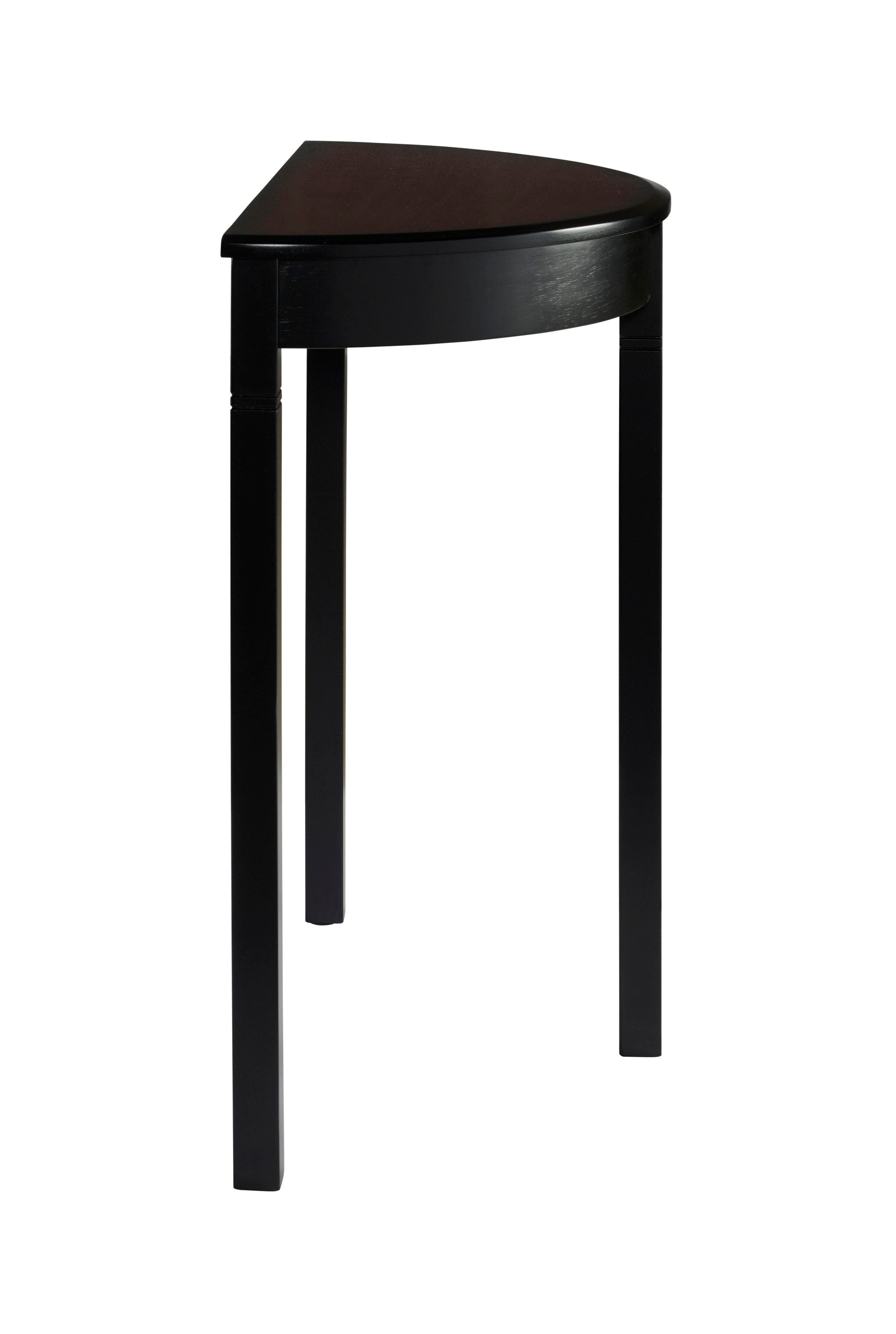 Transitional Black Cherry Demilune Console Table - Compact Elegance