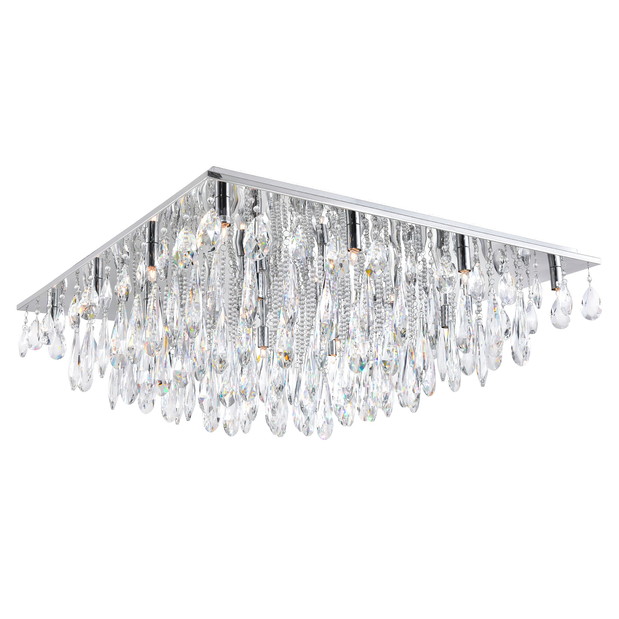CWI Lighting 5034C24C-S Bianca 13-Light 24-in Chrome Flush Mount Light
