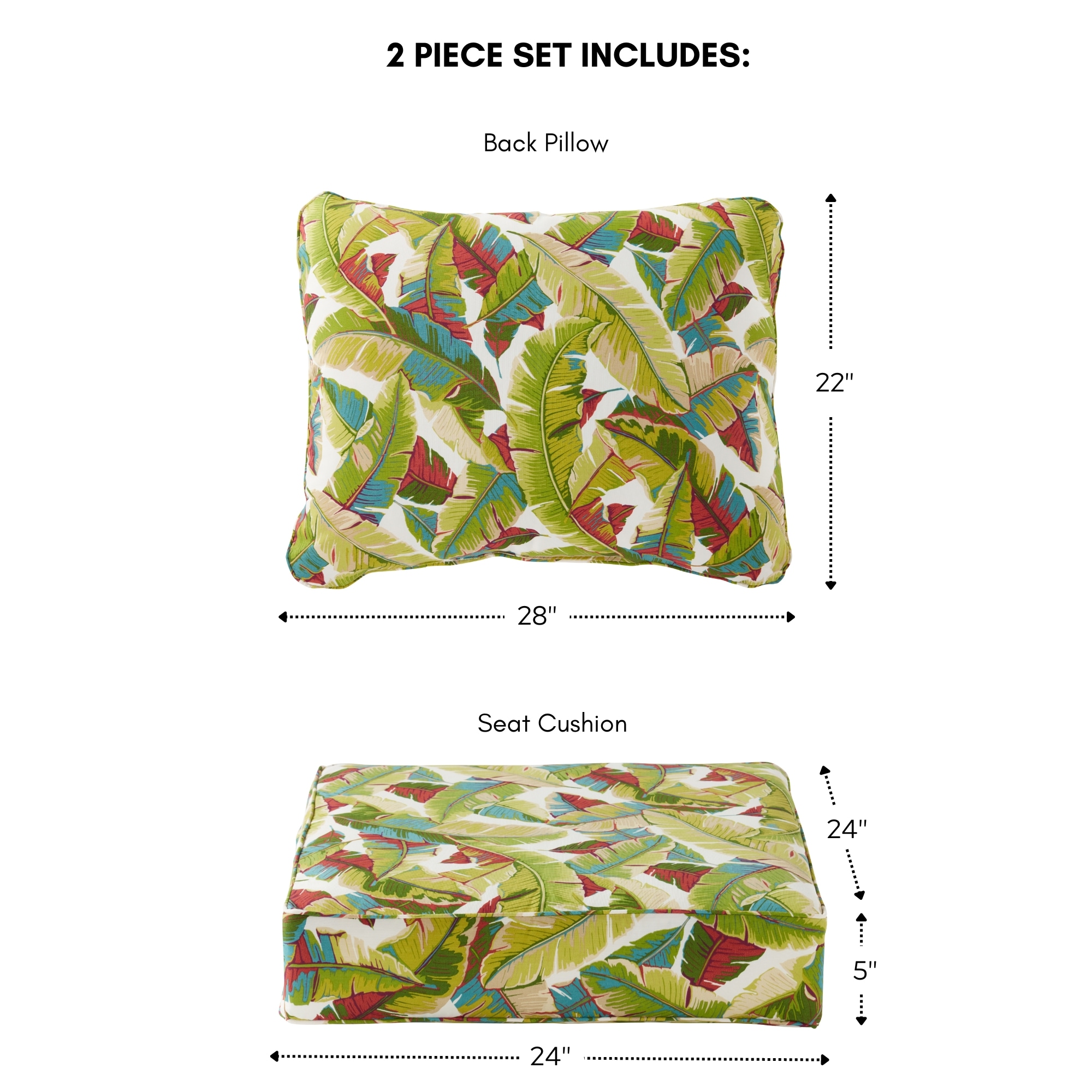 Greendale Home Fashions OC7820-PALM-MULTI Patio-Furniture-Cushions - View #3