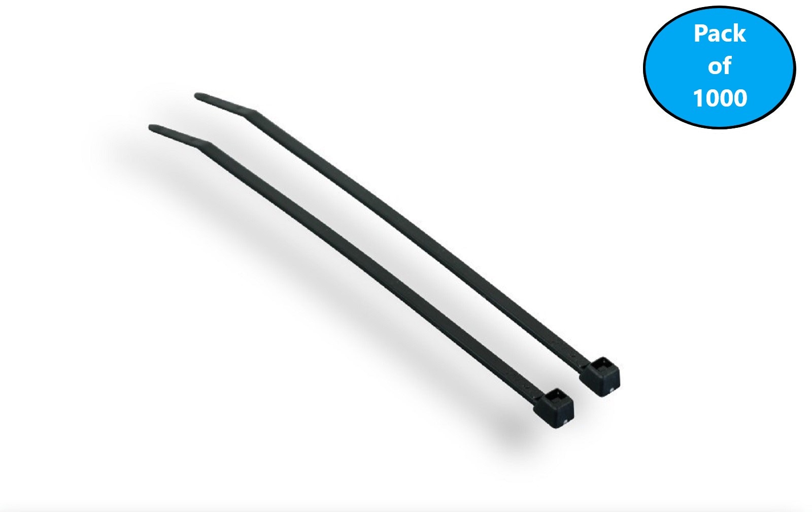 Micro Connectors 8-in Plastic Standard zip ties Black Heat Resistant with UV Protection 1000 -Pack