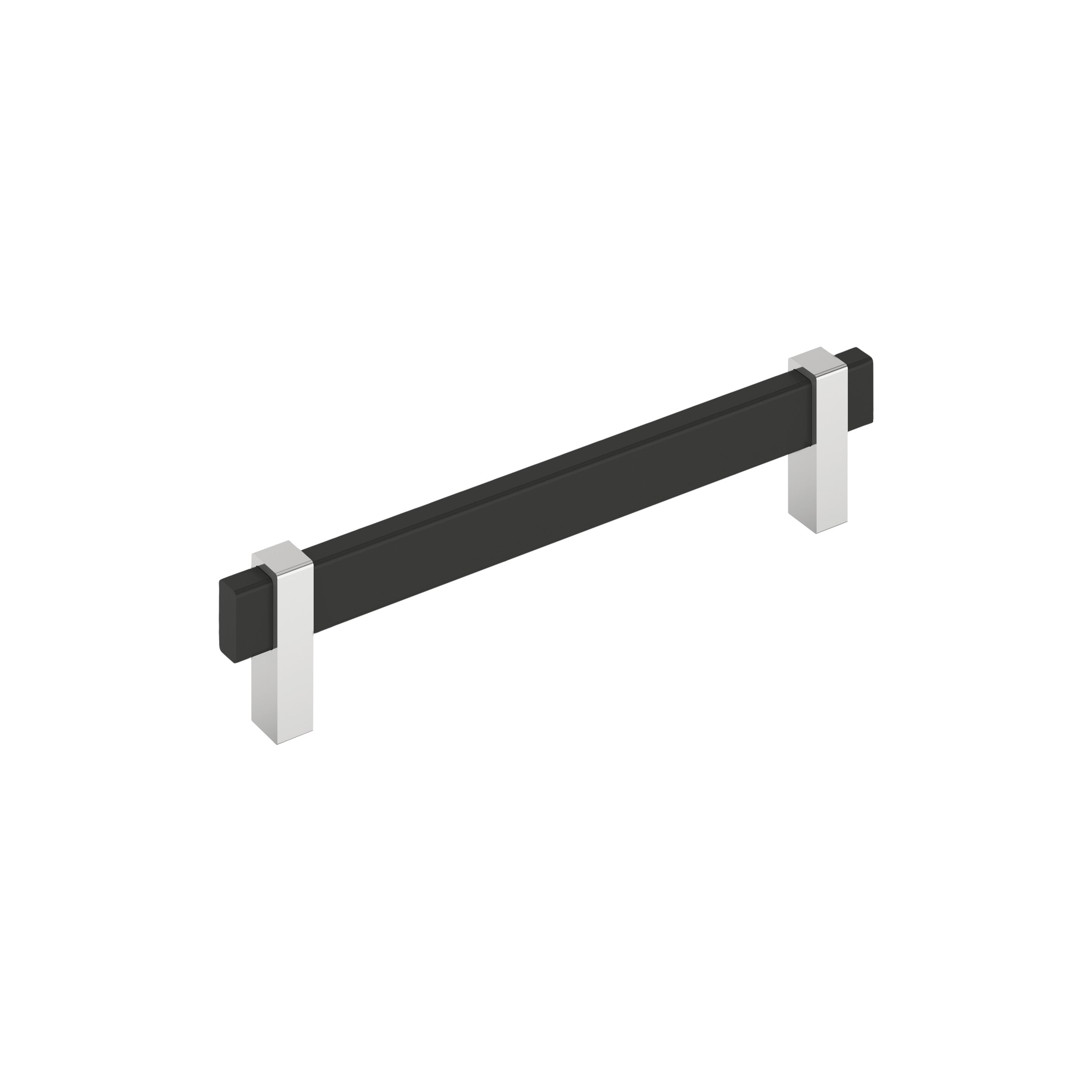 Amerock BP36727MB26 Mulino 6-5/16-in , 160mm Center to Center Matte Black/Polished Chrome Rectangular Bar Drawer Pulls