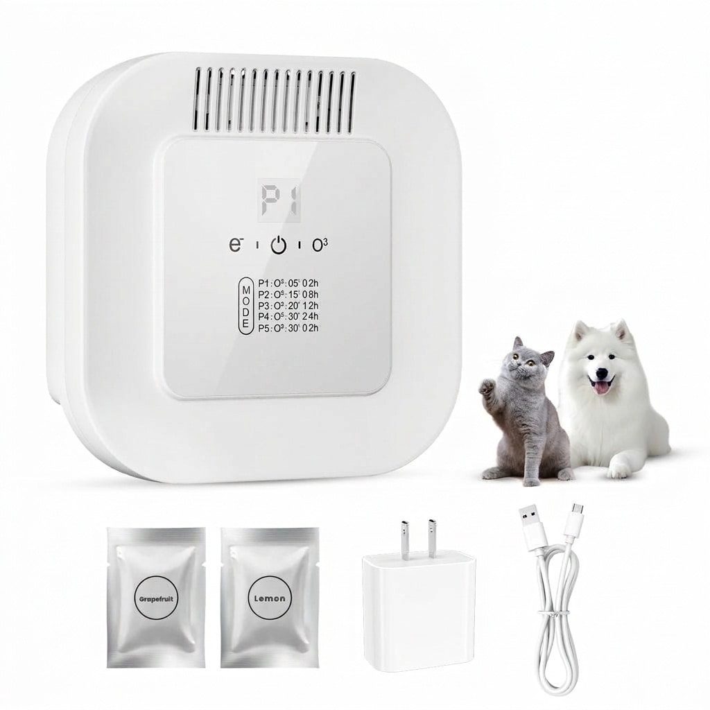 Anqtovp  Cat Litter Deodorizer Air Purifier for Pets Odor Eliminator for Litter Box Closet Cabinet Shoe Garage Smart Ozone Modes Quiet Compact