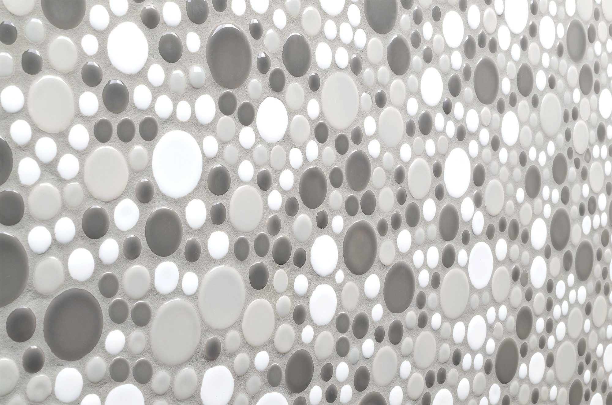 Elida Ceramica CR747GREY1212 ed Blend 11-in x 11-in Glazed Porcelain Stone Look Round Mosaic Wall Tile (0.81-sq. ft/ Piece)