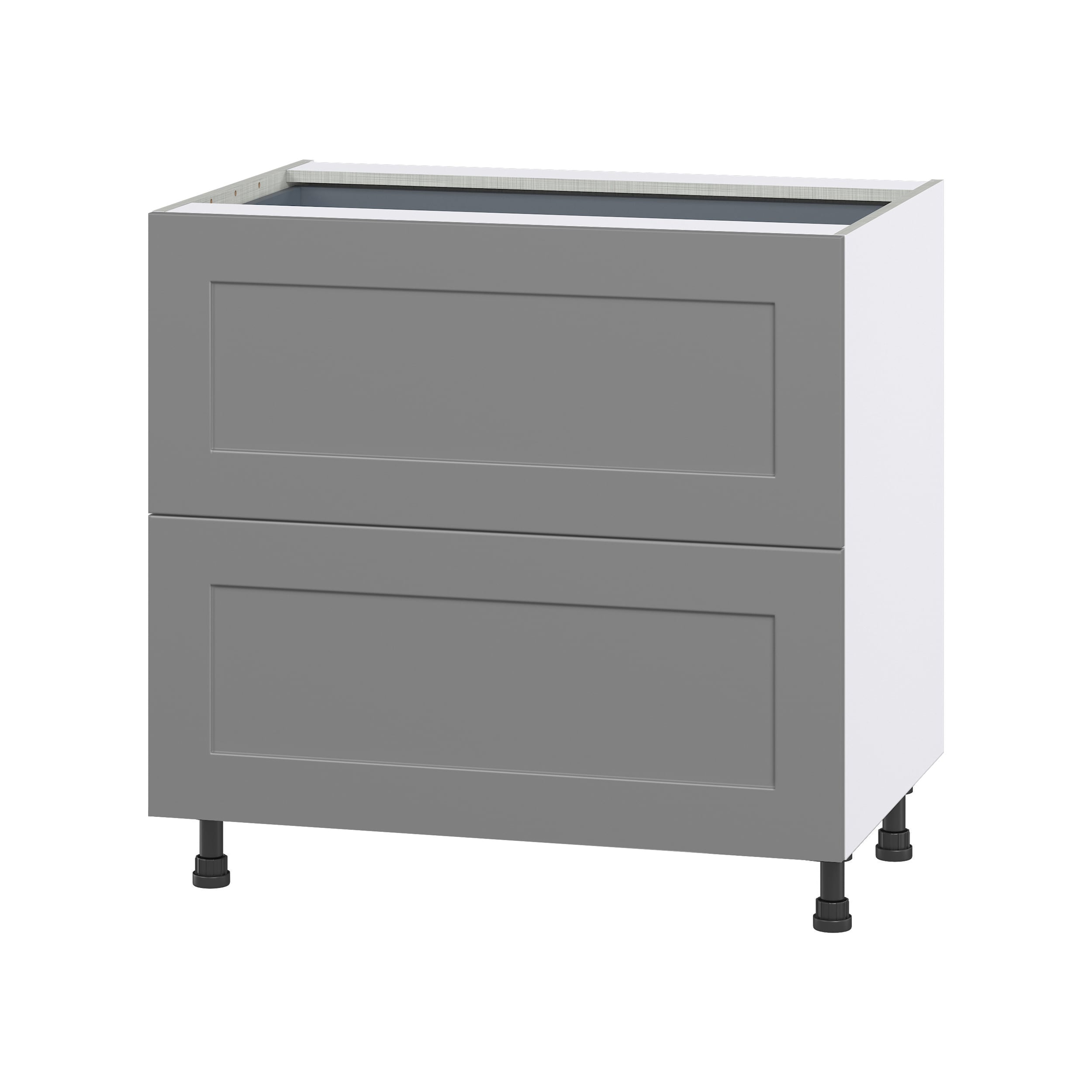 Hugo&Borg DSB2D36I1-BM Beaumont 36-in W x 34.5-in H x 24-in D Slate Gray 2 -Drawers Drawer Base Fully assembled Cabinet Shaker)