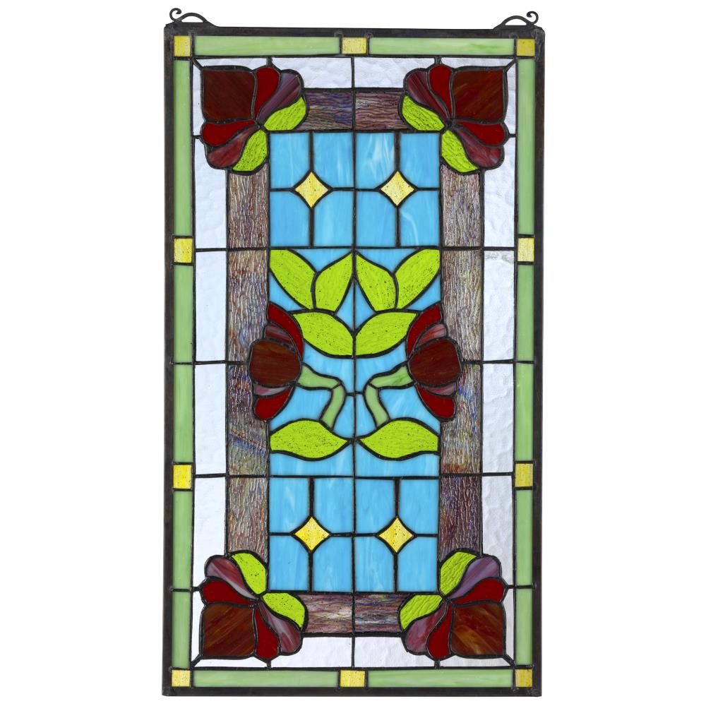 Design Toscano TF805 24-in H x 13.5-in W Floral/Plants Stained Glass Panel