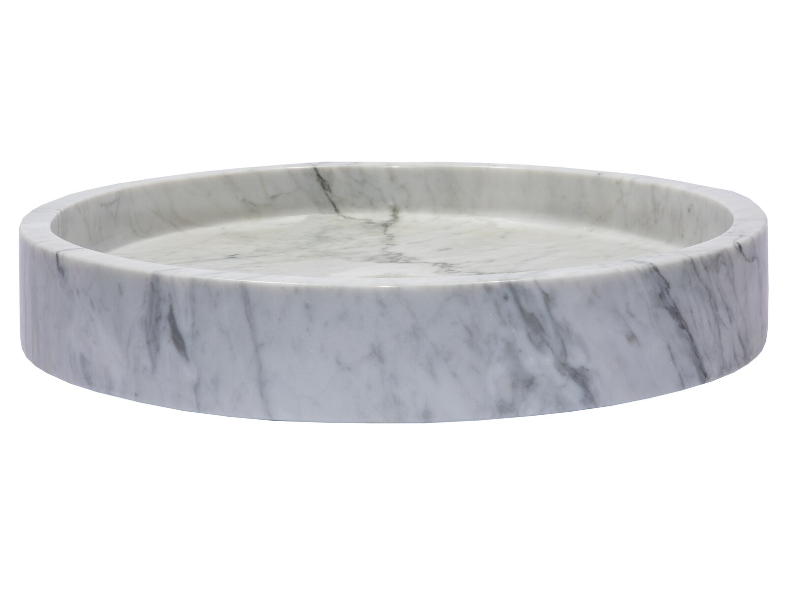 Eden Bath Carrara Marble Vessel Round Modern Bathroom Sink (18-in x 18 ...