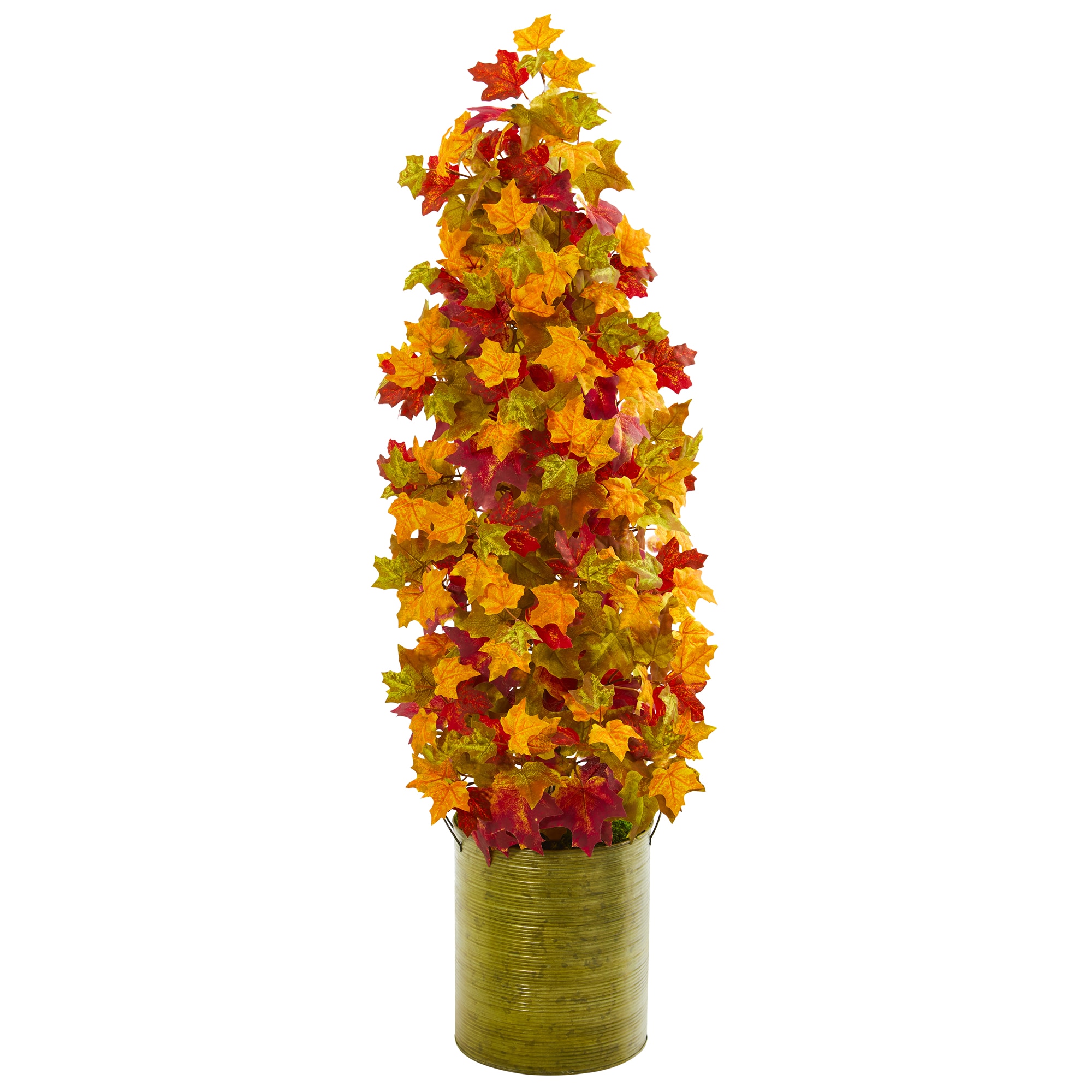 Nearly Natural 9954 41-in Orange/Yellow Indoor Mixed Greenery Artificial Tree
