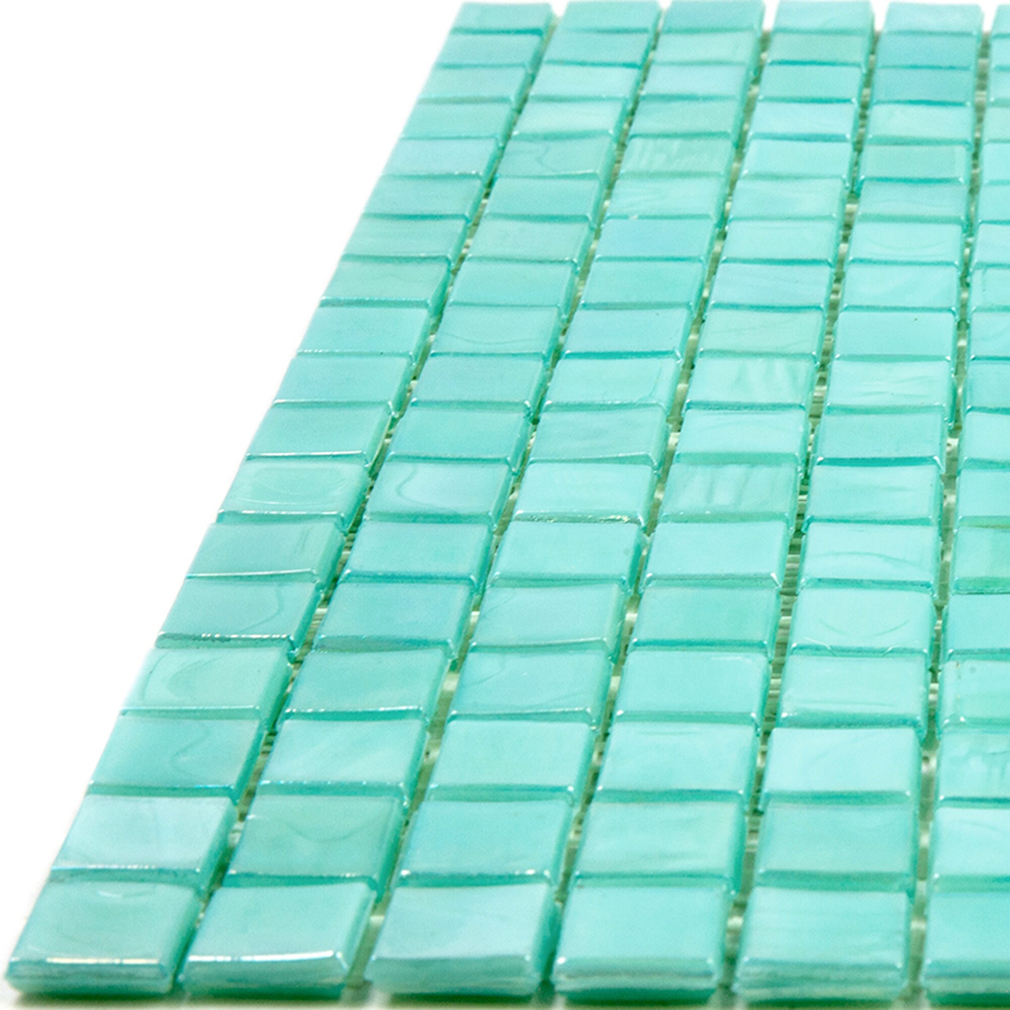 Winter Green Glossy Glass Mosaic Tile for Kitchen and Bathroom