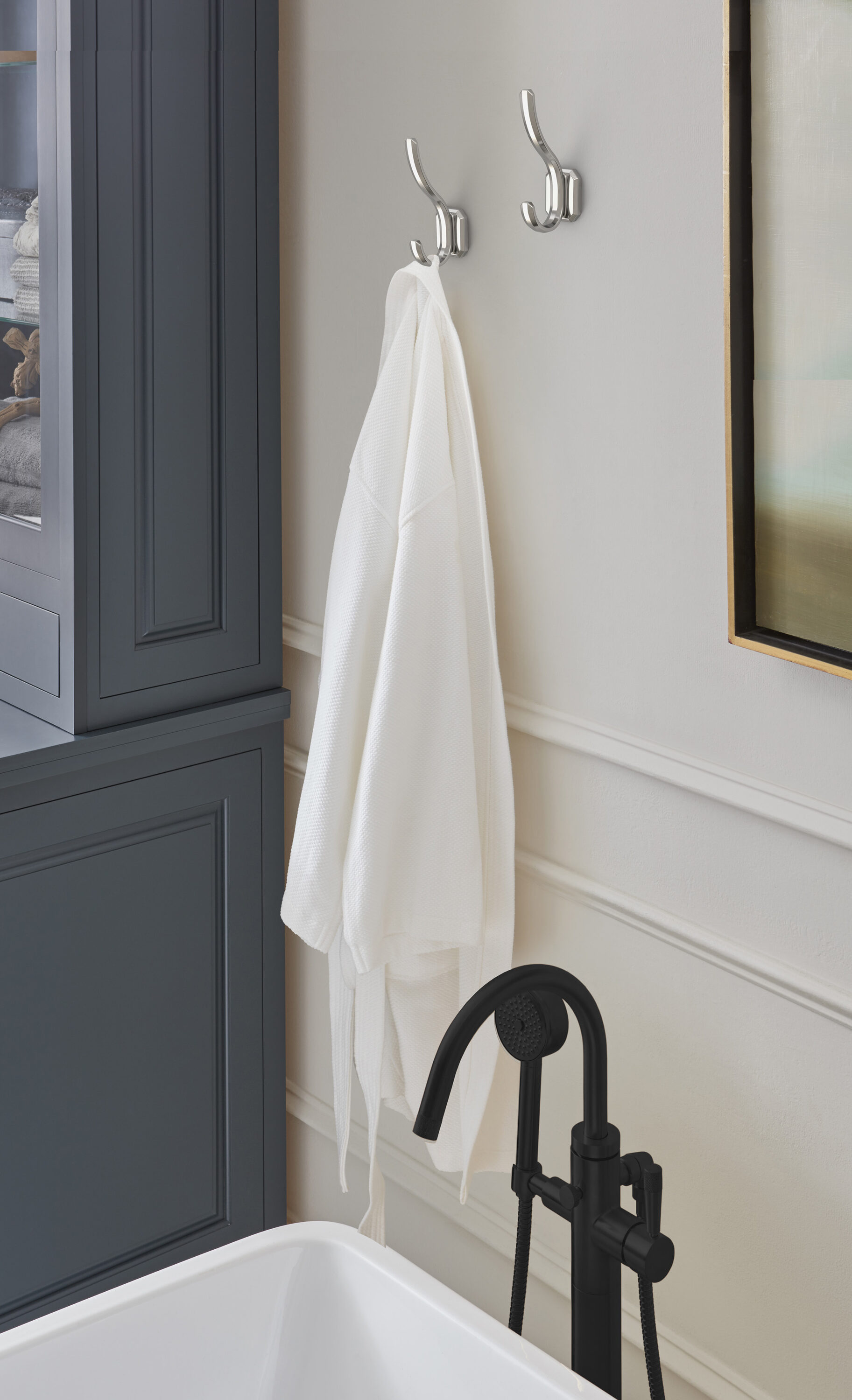 Granlyn Chrome Double Prong Decorative Metal Wall Hook