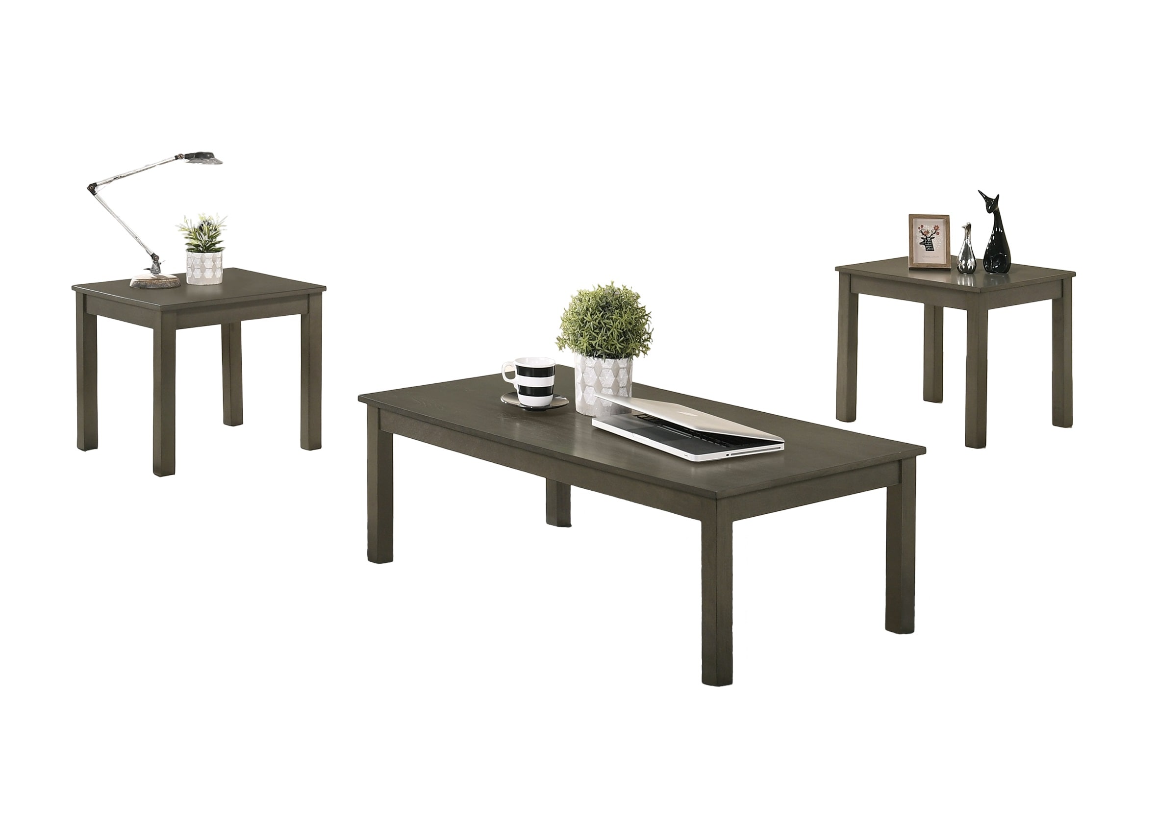 Runesay AS08 24-in W x 16-in H Dark Gray Wood Rectangular Modern End Table Assembly Required