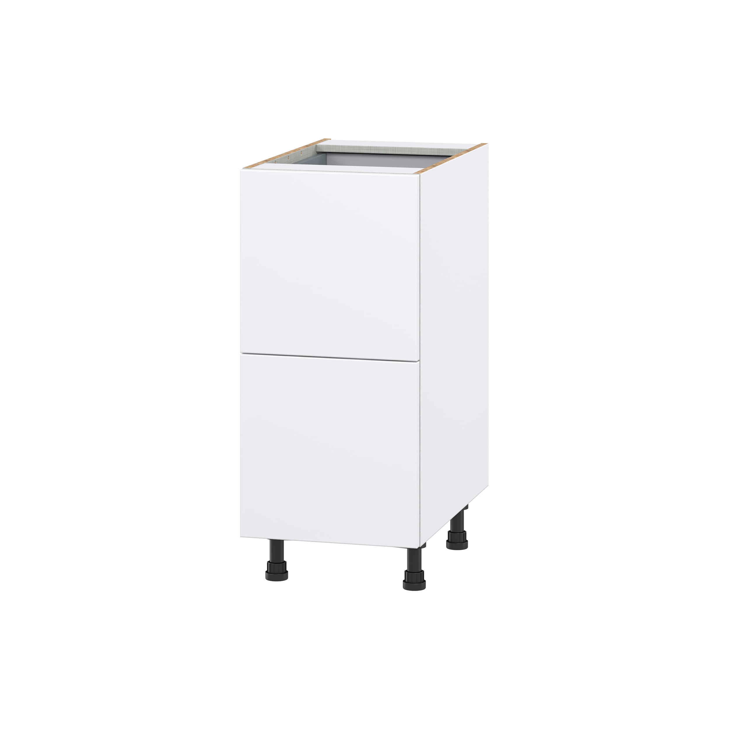 Hugo&Borg Lasalle 15-in W x 34.5-in H x 24-in D Bright White Slab 6-Drawer Base Fully Assembled Cabinet (Flat Panel Style)