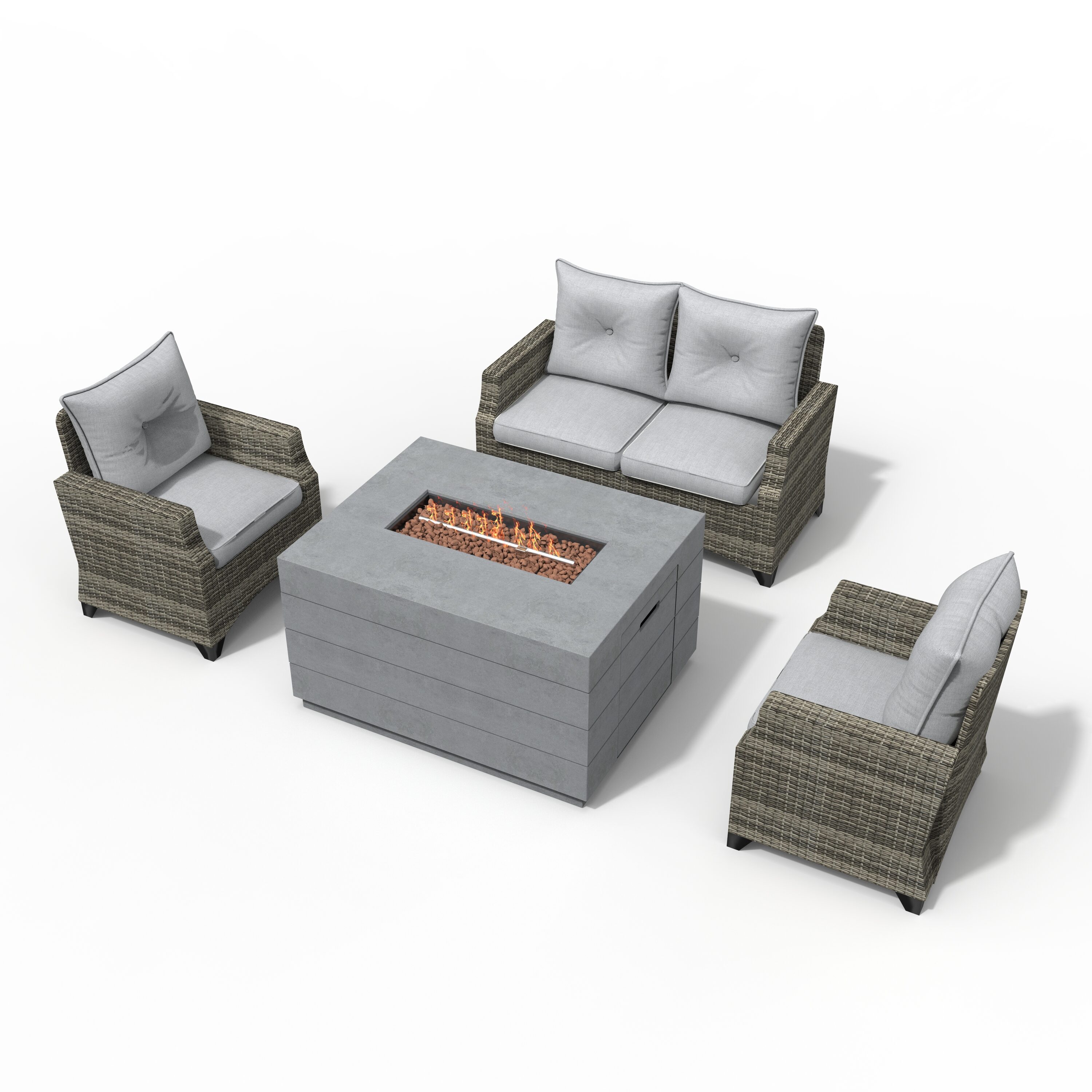 Direct Wicker DWG-1801P2150-GR Patio-Conversation-Sets - View #4