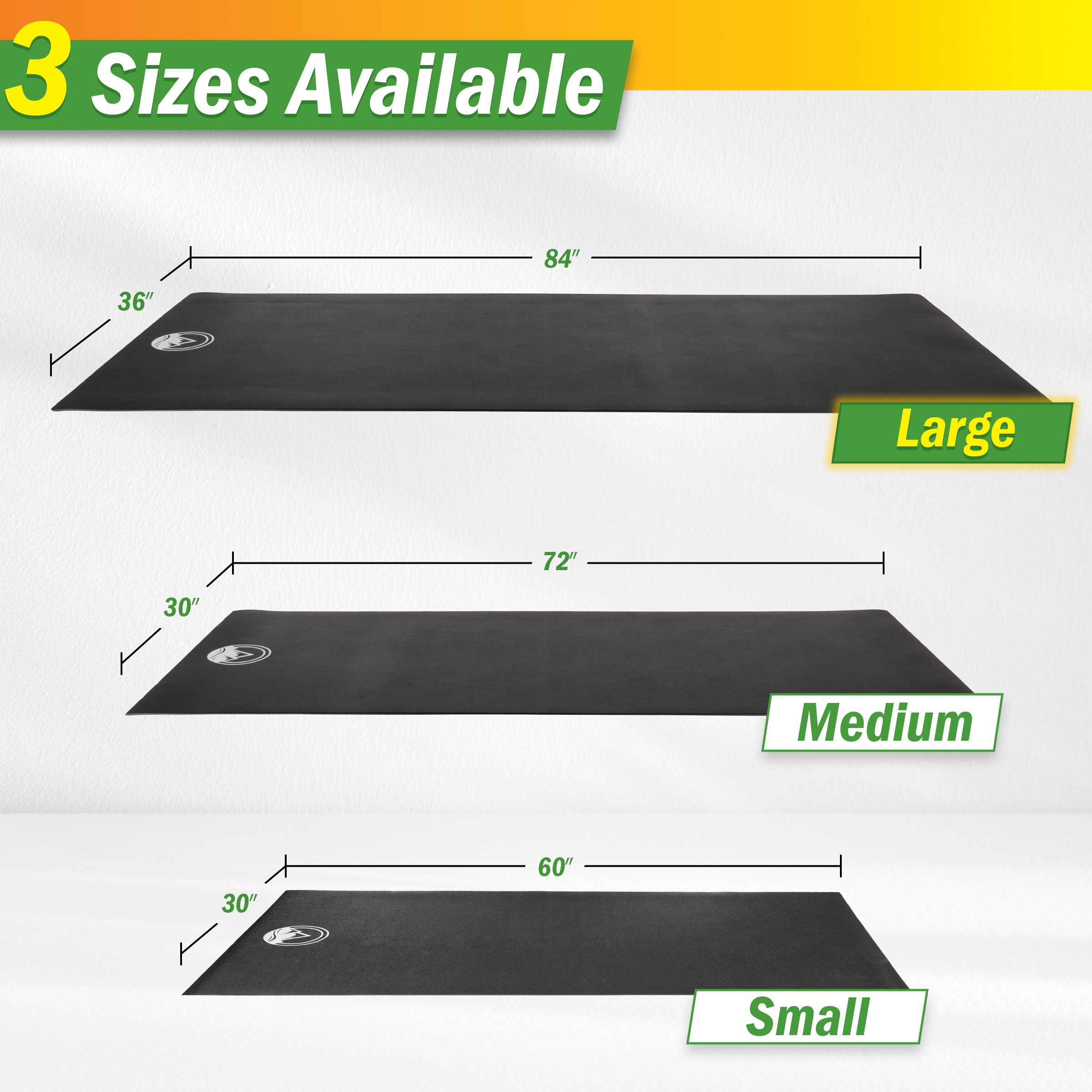 Wakeman 30x84in Treadmill Mat - 5mm Exercise Mat - Home Gym