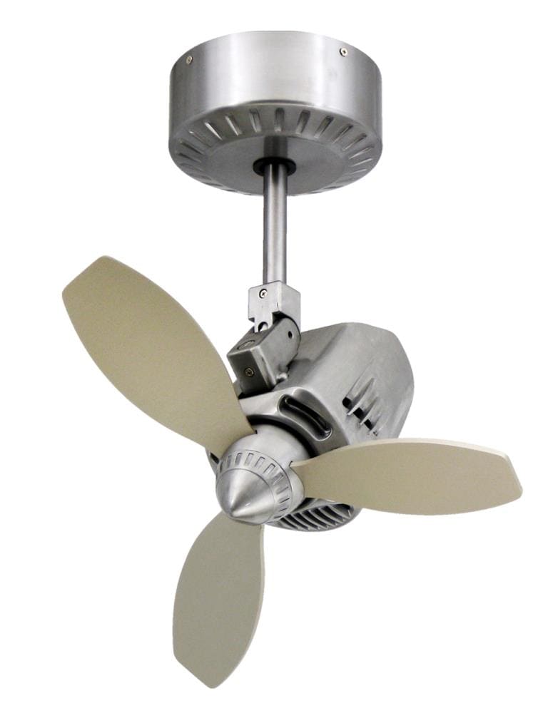 TroposAir Mustang 18-in Brushed Aluminum Indoor/Outdoor Flush Mount  Propeller Ceiling Fan with Remote (3-Blade) in the Ceiling Fans department  at