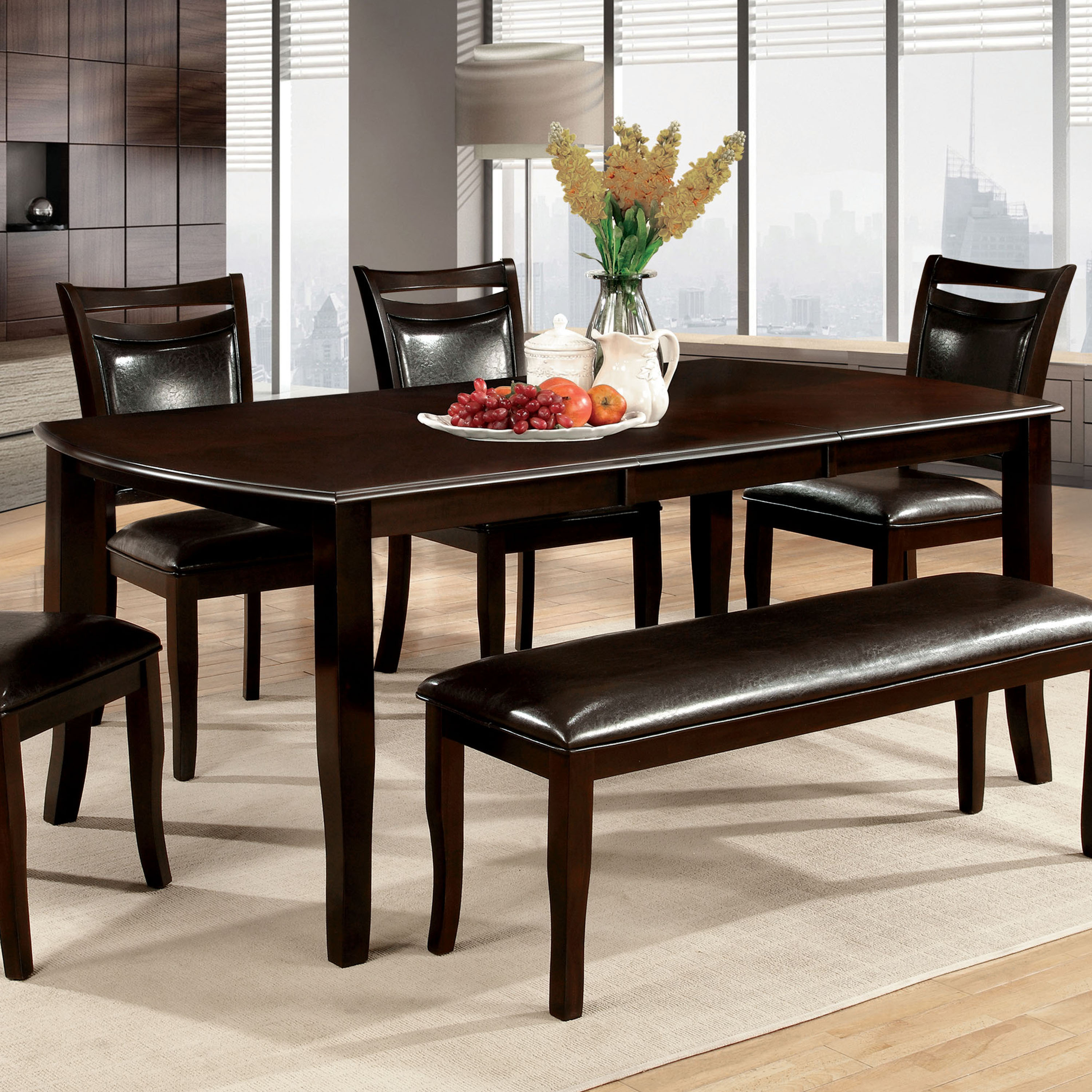 Furniture of America Woodside Dark Cherry Contemporary/Modern Extending ...