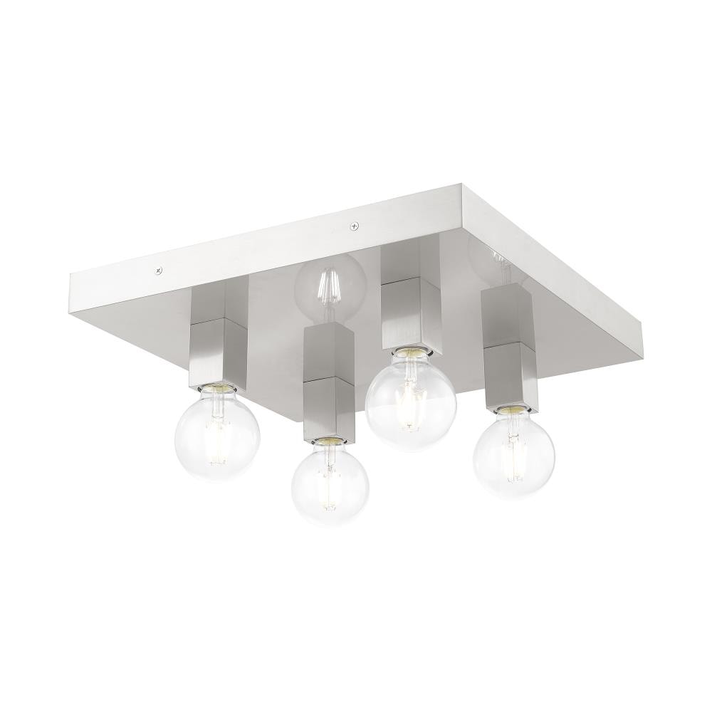 Solna Sleek Minimalist 4-Light Brushed Nickel Flush Mount