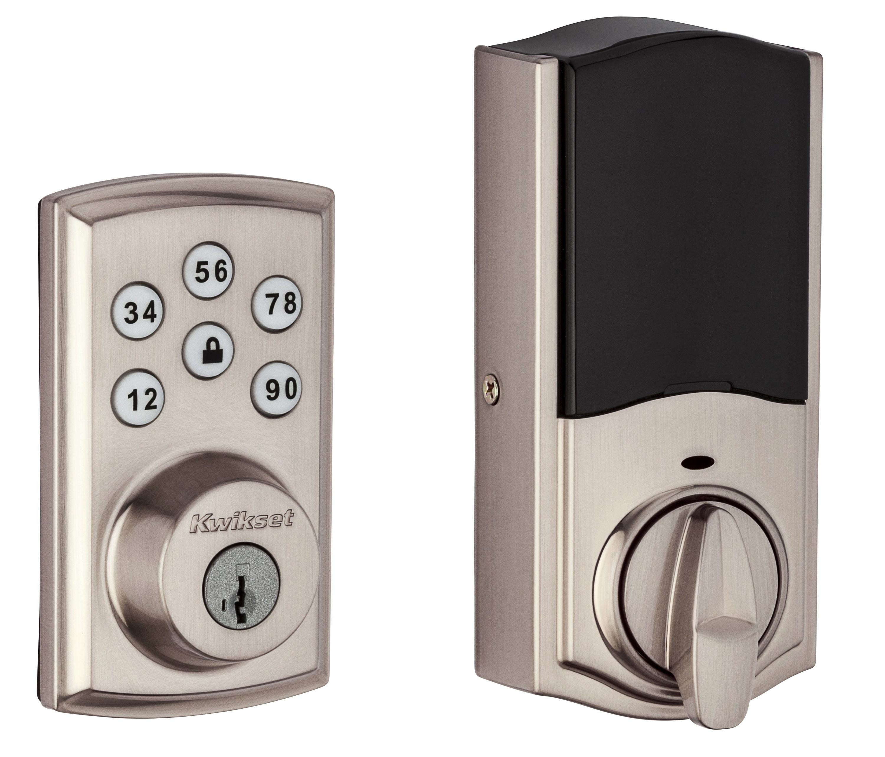 Kwikset SmartCode Deadbolts Touchpad with Home Connect Satin Nickel Single  Cylinder Smartkey Electronic Deadbolt Built-In Z-wave Lighted Keypad Smart  Lock in the Electronic Door Locks department at