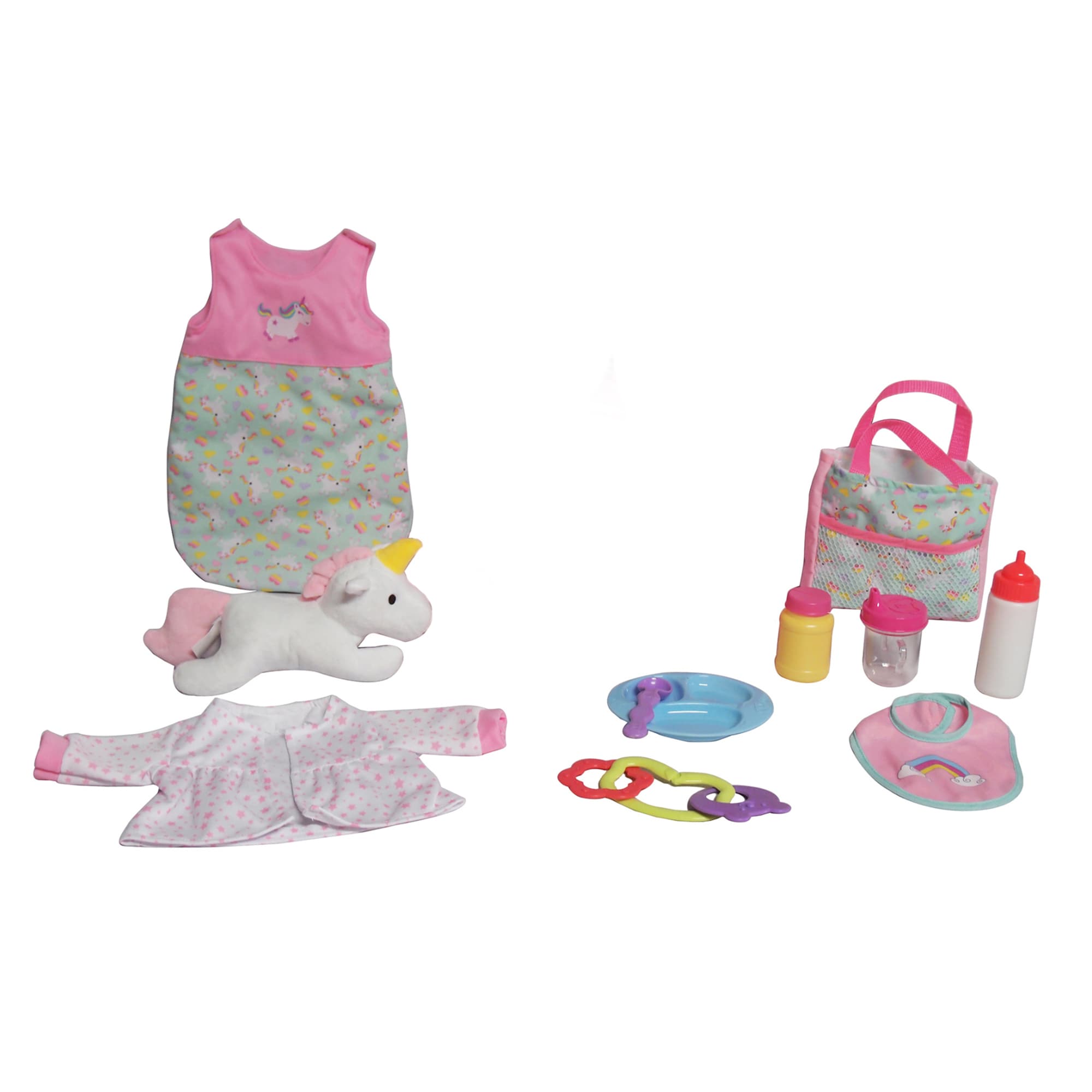 Gigo Toys 16-in Soft Baby Doll with Carrier, Sleeping Bag, Diaper Bag ...