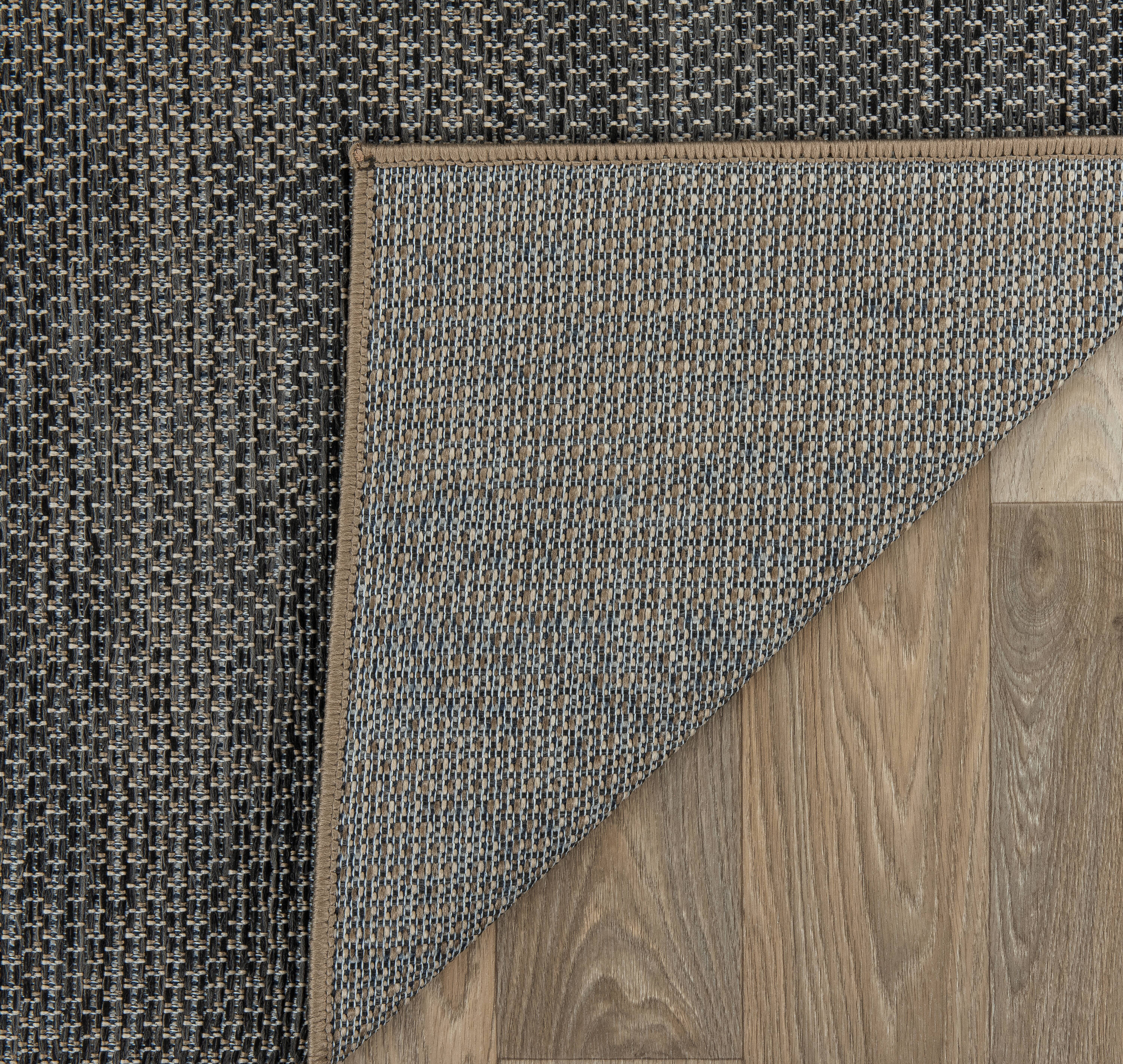Dual-Use Modern Geometric Gray Flatweave 5' x 7' Rug