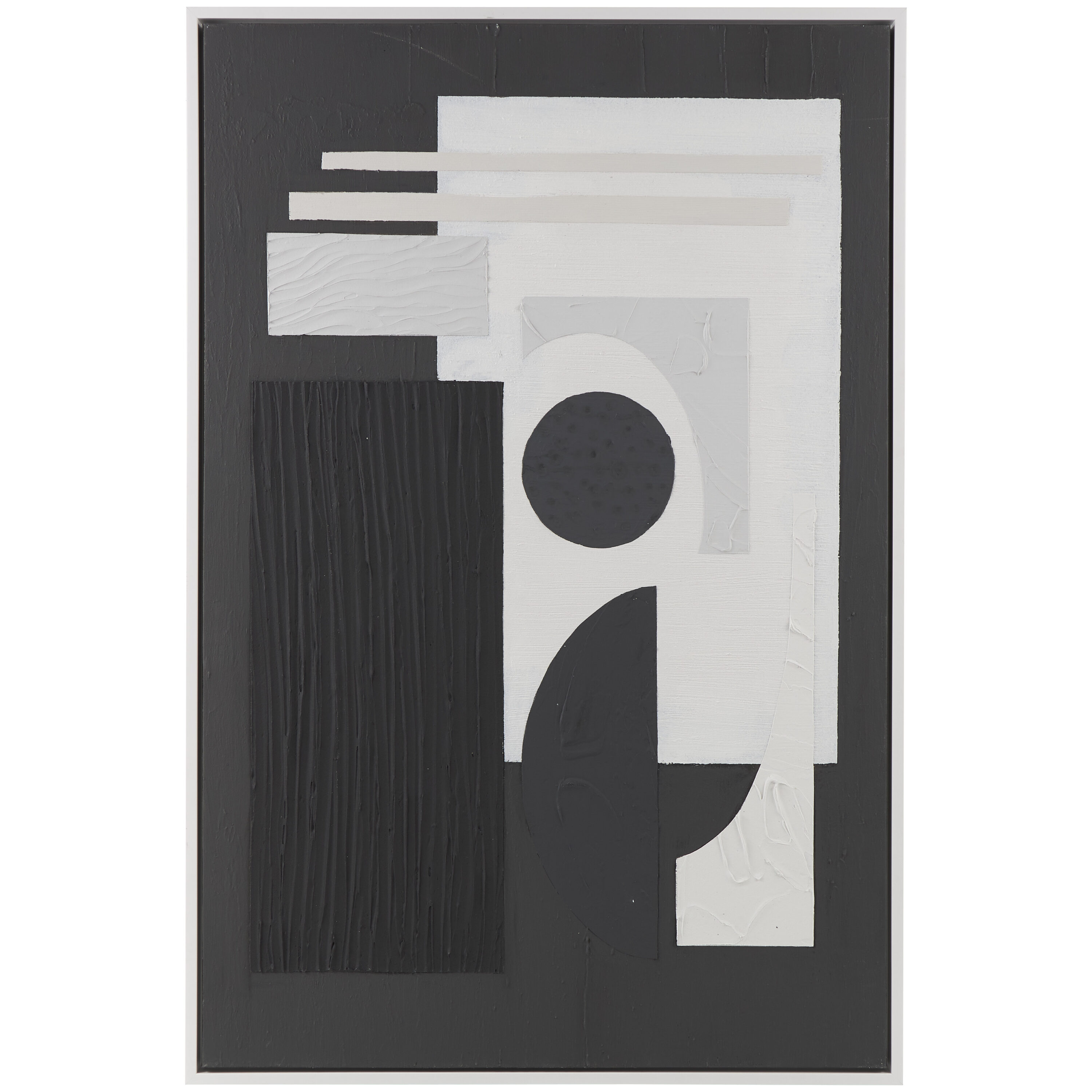 Grayson Lane Black Wood Framed 59.2-in H x 39.5-in W Abstract Painting ...