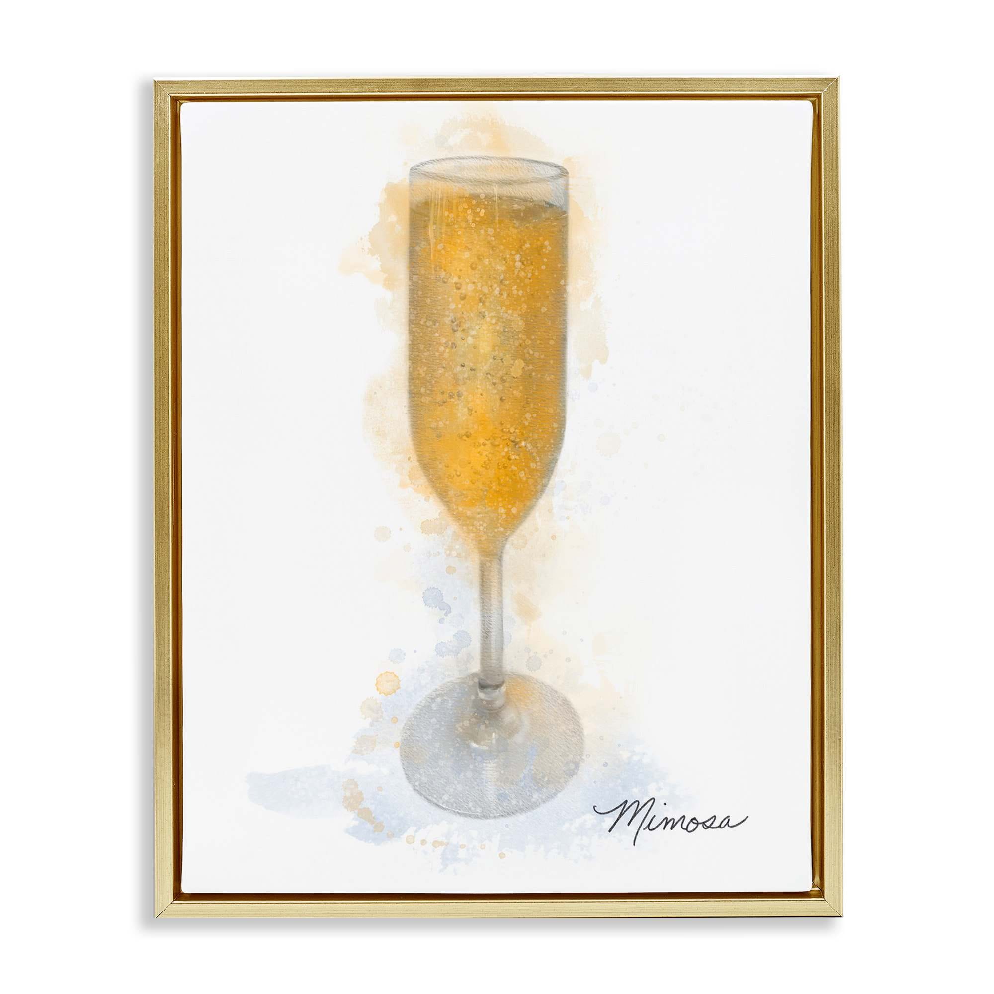 Stupell Industries BS-502-FFG-24X30 Gleaming Mimosa Glass Gold Framed Floater Canvas Wall Art By Matthew Piotrowicz 25 x 31
