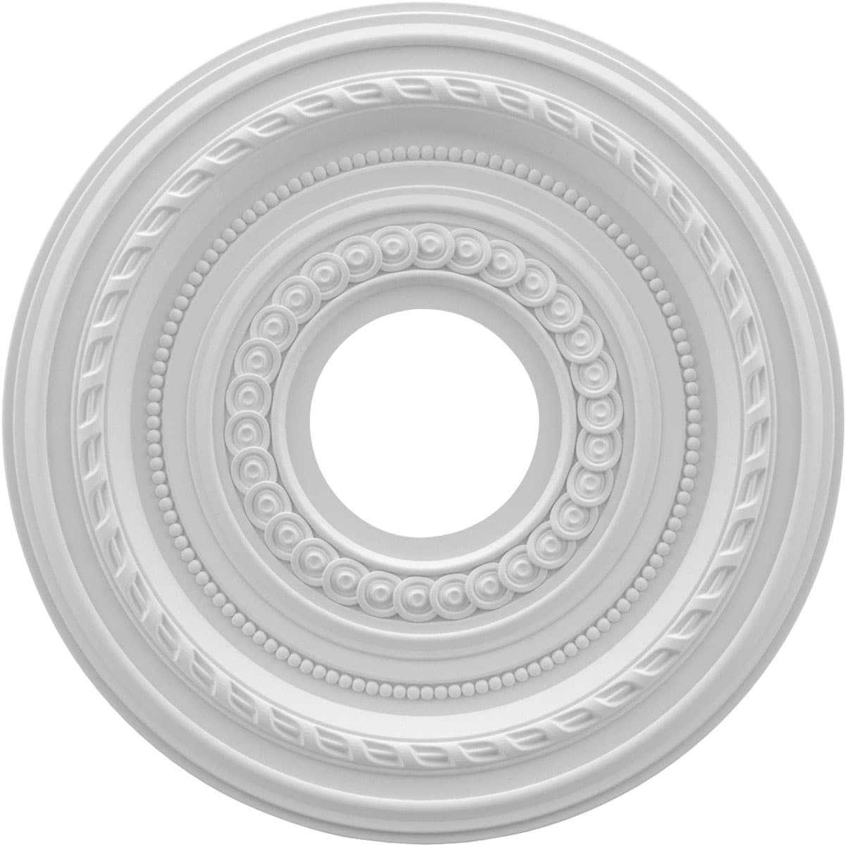Ekena Millwork CMP13CO Cole Thermoformed 13-in W x 13-in L Traditional White PVC Ceiling Medallion