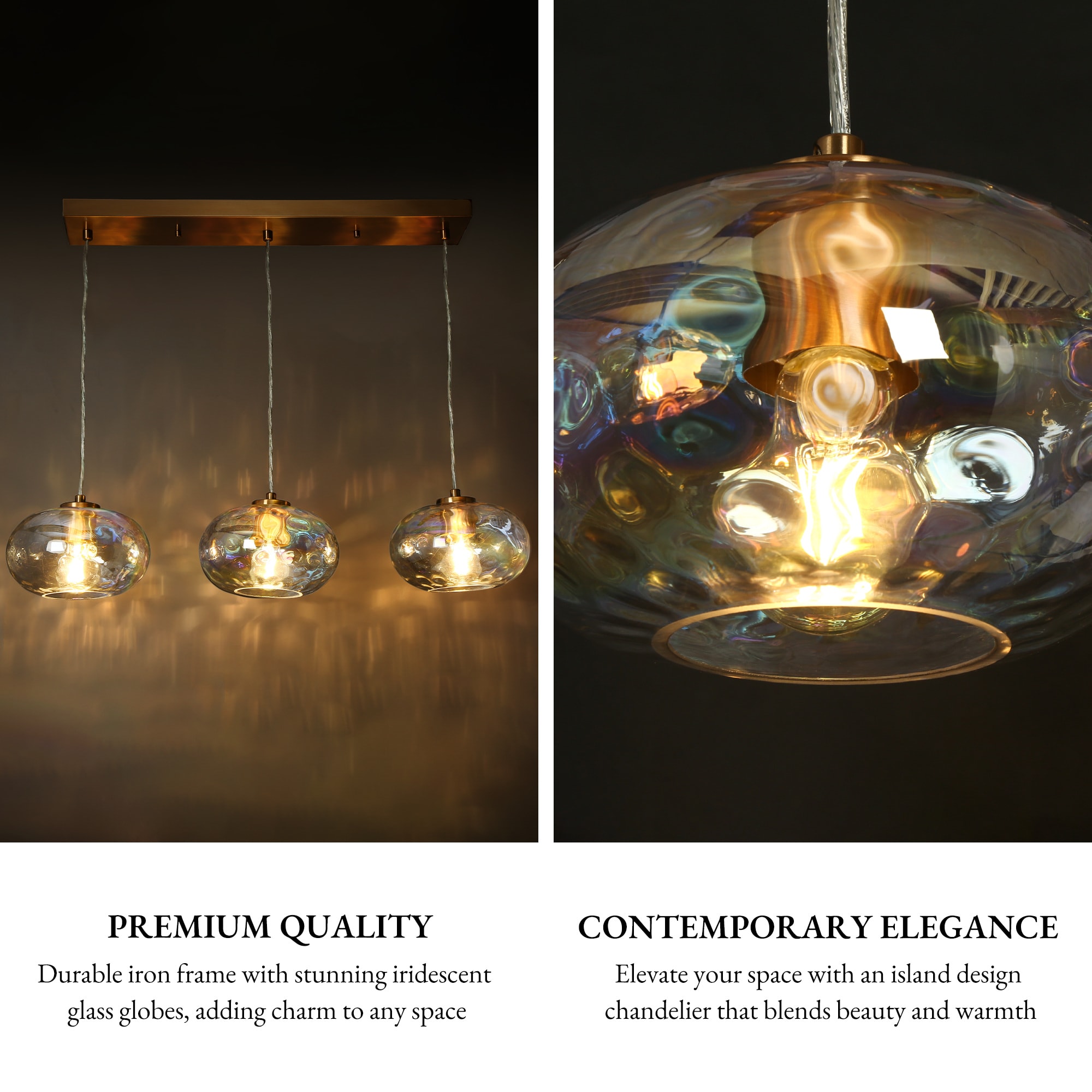 LNC Chrysaorican 3-Light 31.5-in Polished Gold Modern