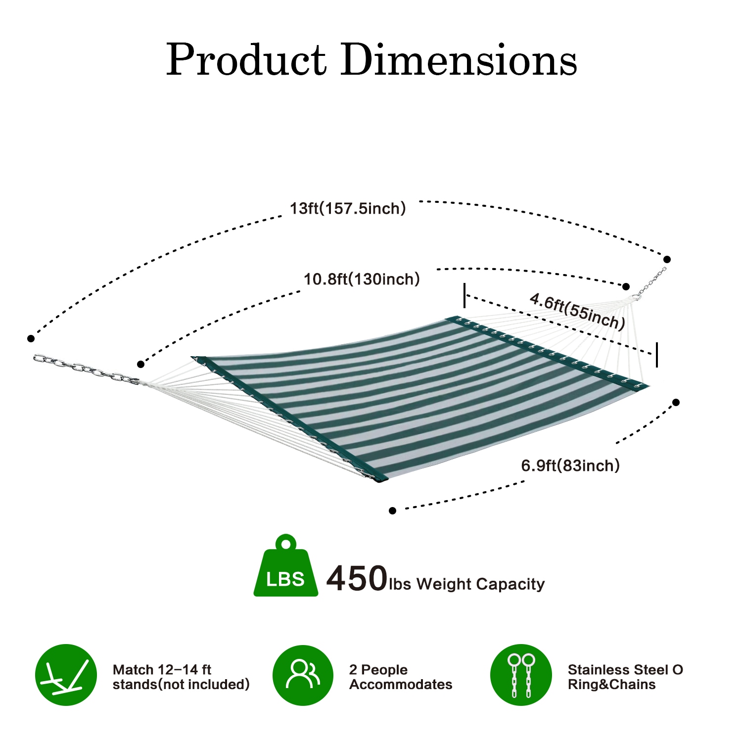  TSL-HK4-GREENWHITE hammocks - View #3