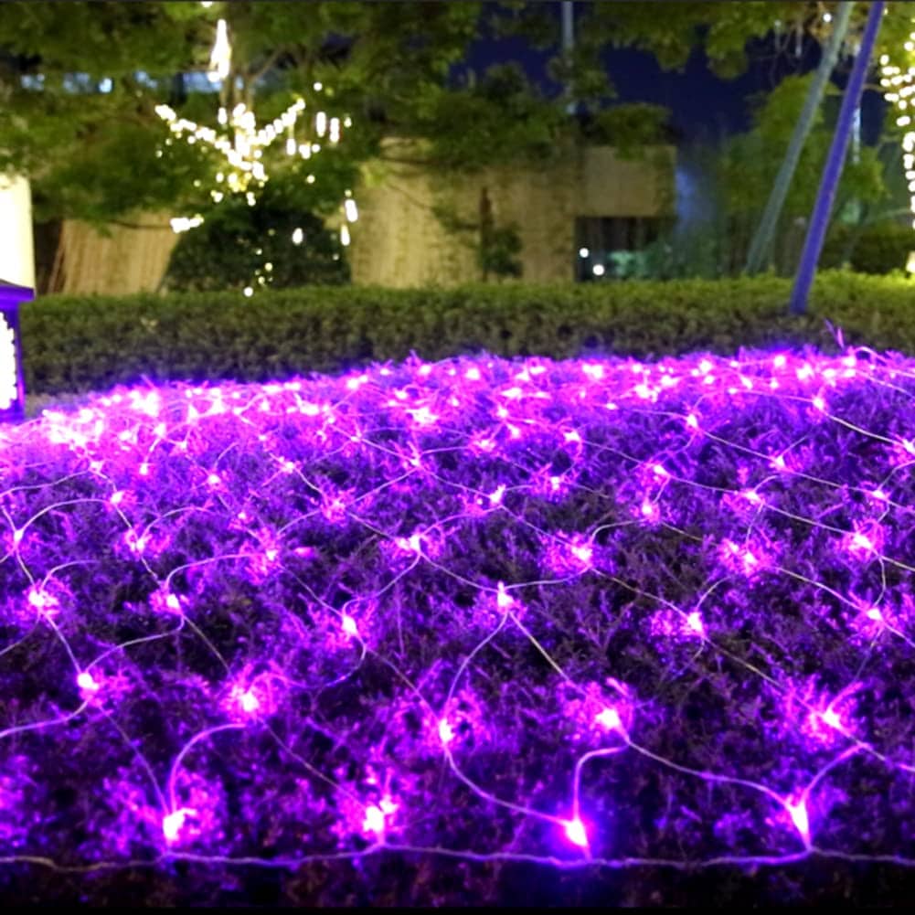 Vrbgify  Halloween Net Lights Outdoor Purple 200 LED Waterproof Mesh Light for Tree Bush Party Wedding Home Curtain Wall 98x66 ft Plug in