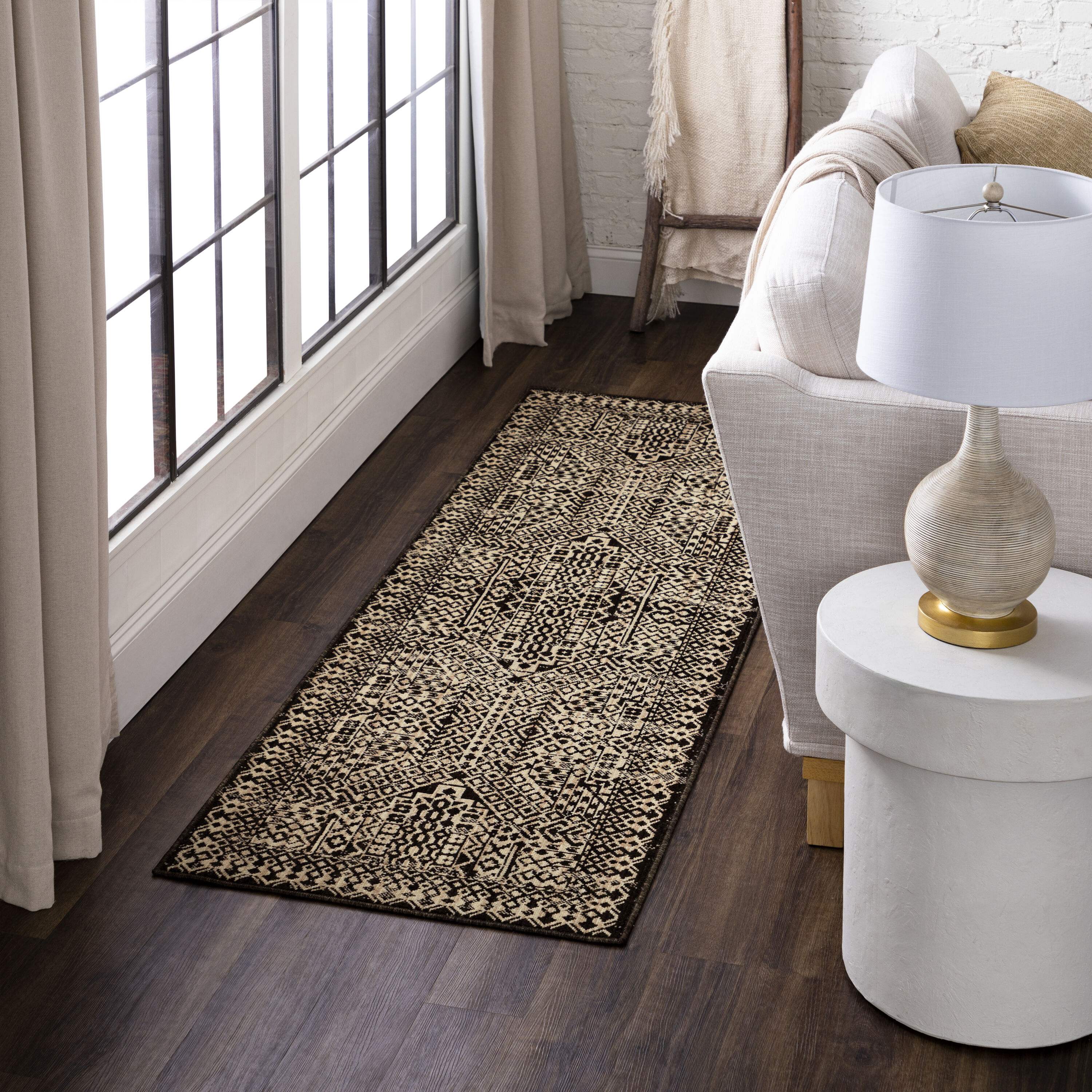 Mohawk Home EL336 90097 030120 2 x 10 (ft) Polyester Grey Rectangular Indoor Geometric Runner rug