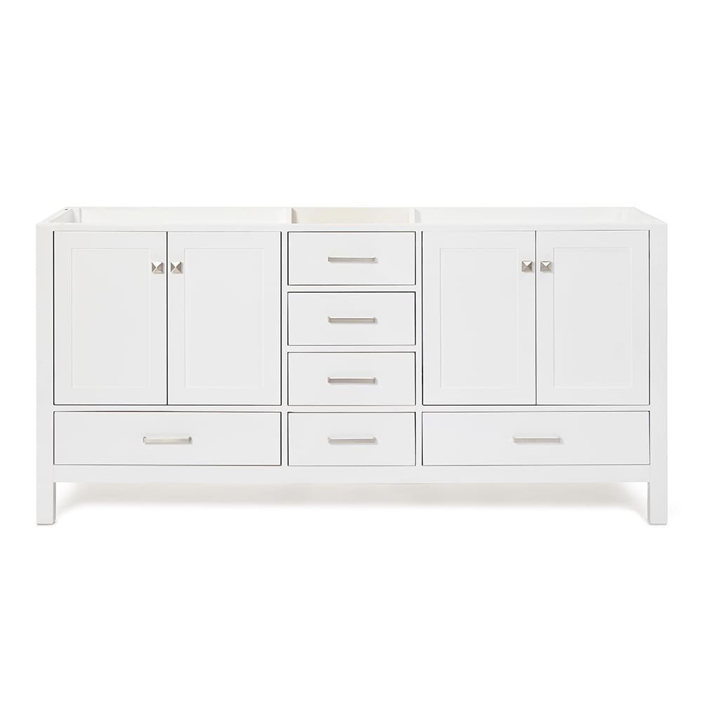 ARIEL A073D-BC-WHT Cambridge 72-in White Bathroom Vanity Base Cabinet without Top