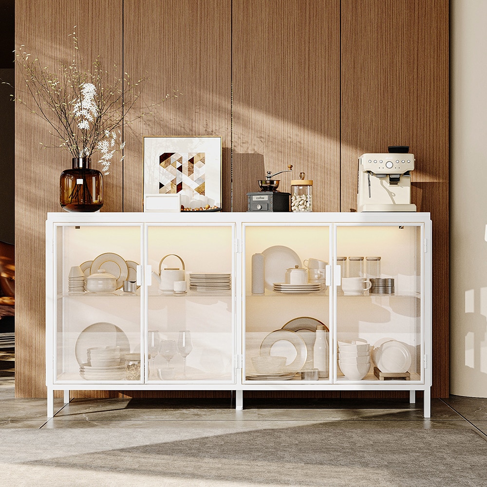 FUFU&GAGA - Contemporary/Modern White Sideboard with Wine Storage