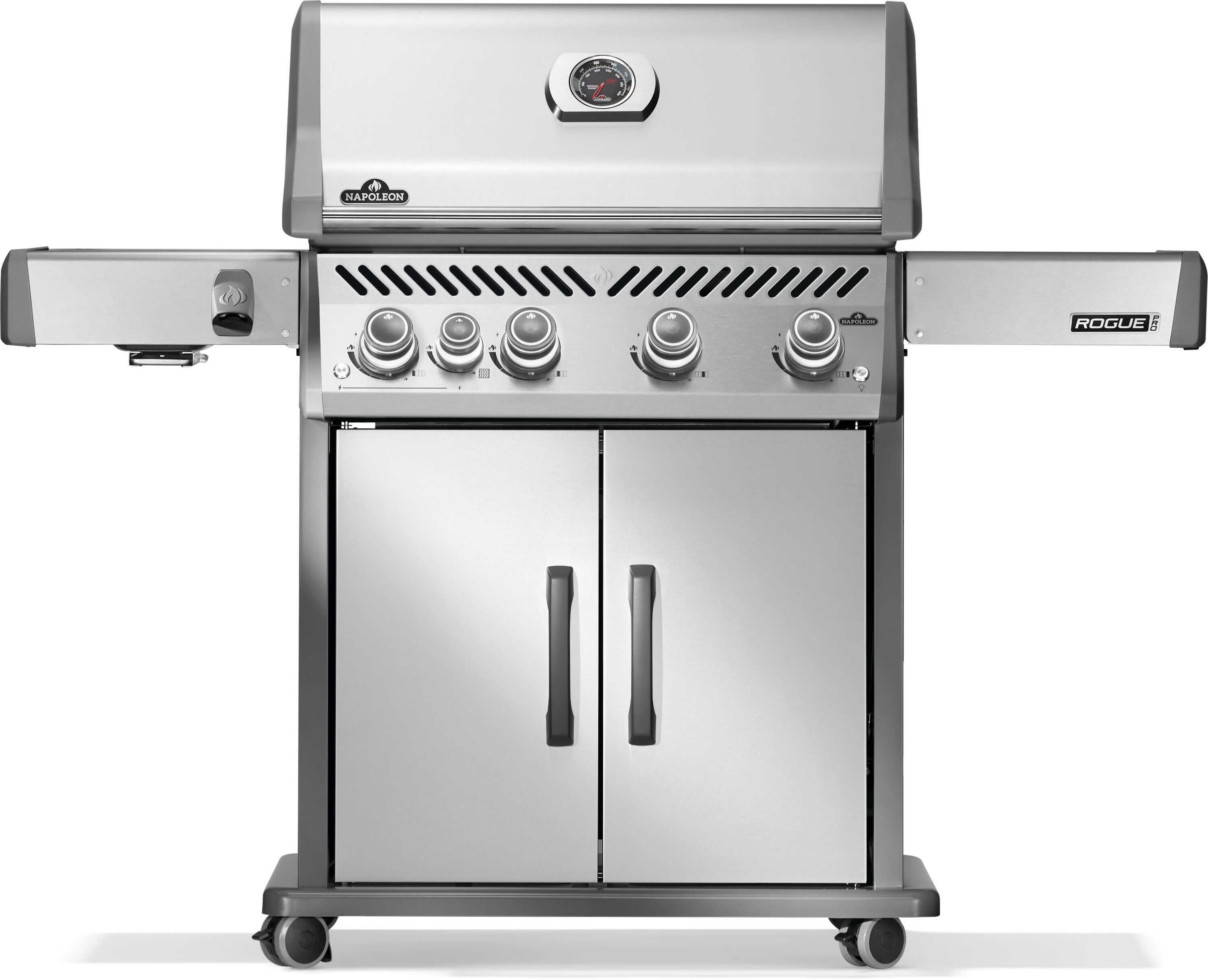 NAPOLEON RP525SIBPSS-2 Rogue PRO 525 Series Stainless Steel 4 -Burner Infrared Liquid Propane Gas Grill 1 -Side Burner