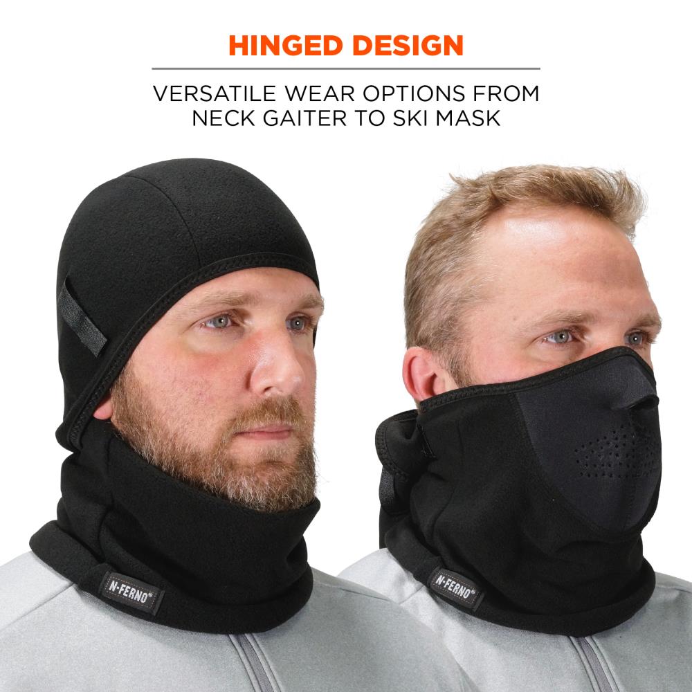 N-Ferno Black Balaclava with Detachable Neck Gaiter and Skull Cap ...