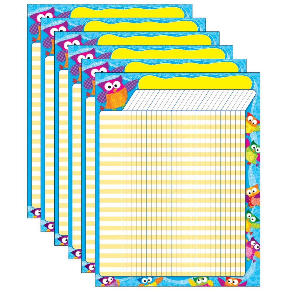 TREND Enterprises T-73368-6 Owl Stars Incentive Chart, 17 -in x 22 -in, Pack of 6