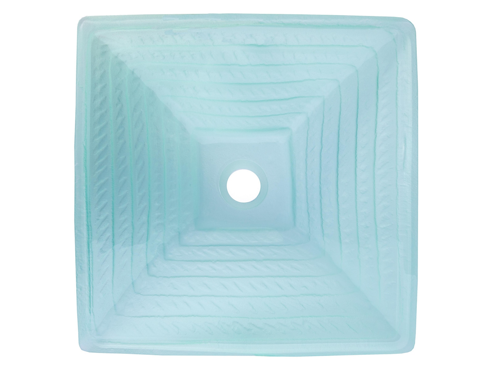 Clear Tempered Glass Square Above-Counter Vessel Sink