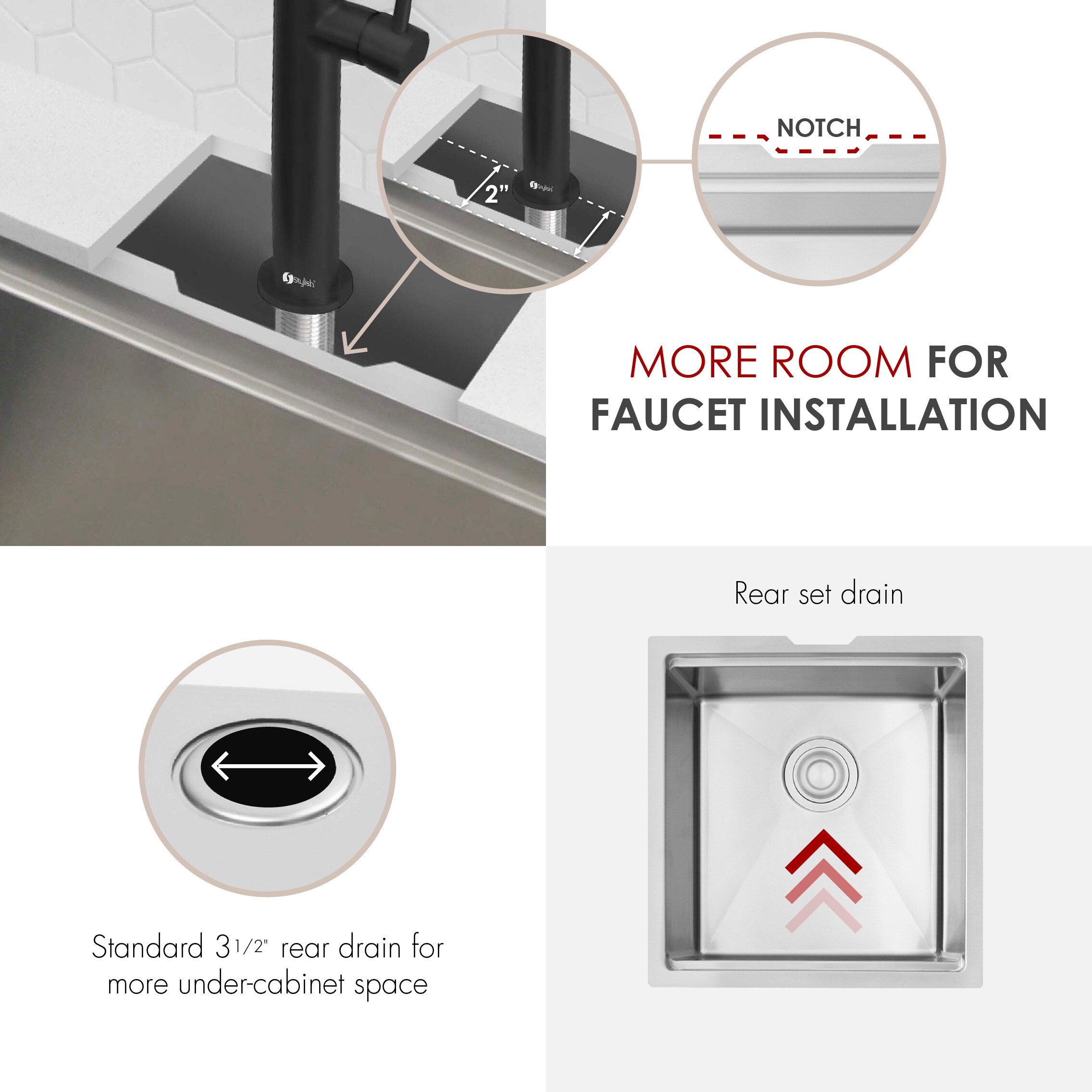 Stylish S-618WK Kitchen-Sinks - View #8